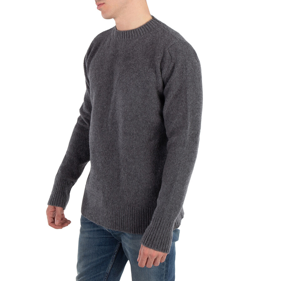 OAMC Men's Stone Grey Logo-Print Wool Jumper - 3