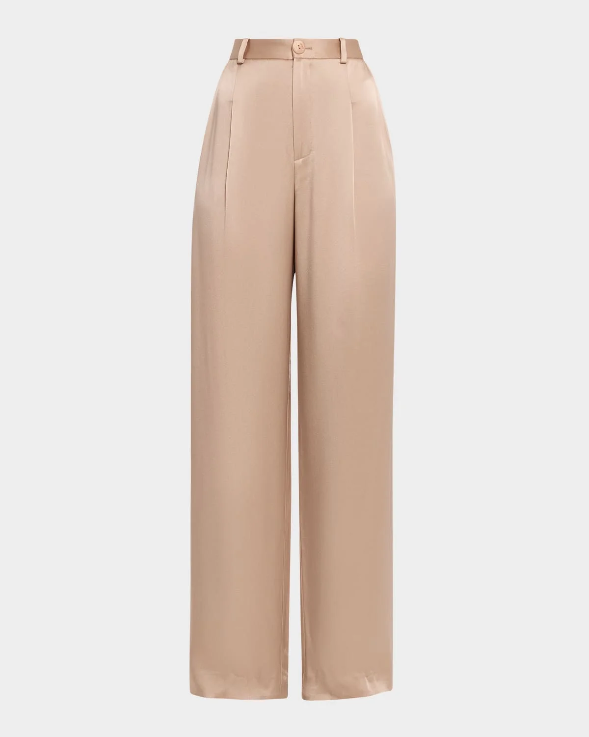 Pleated Satin Pants - 1