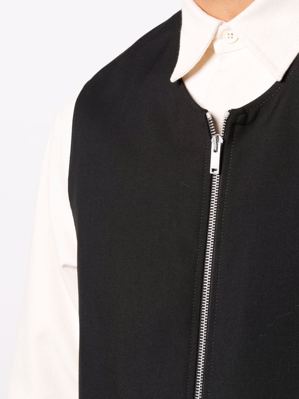 zip-up cotton gilet - 5