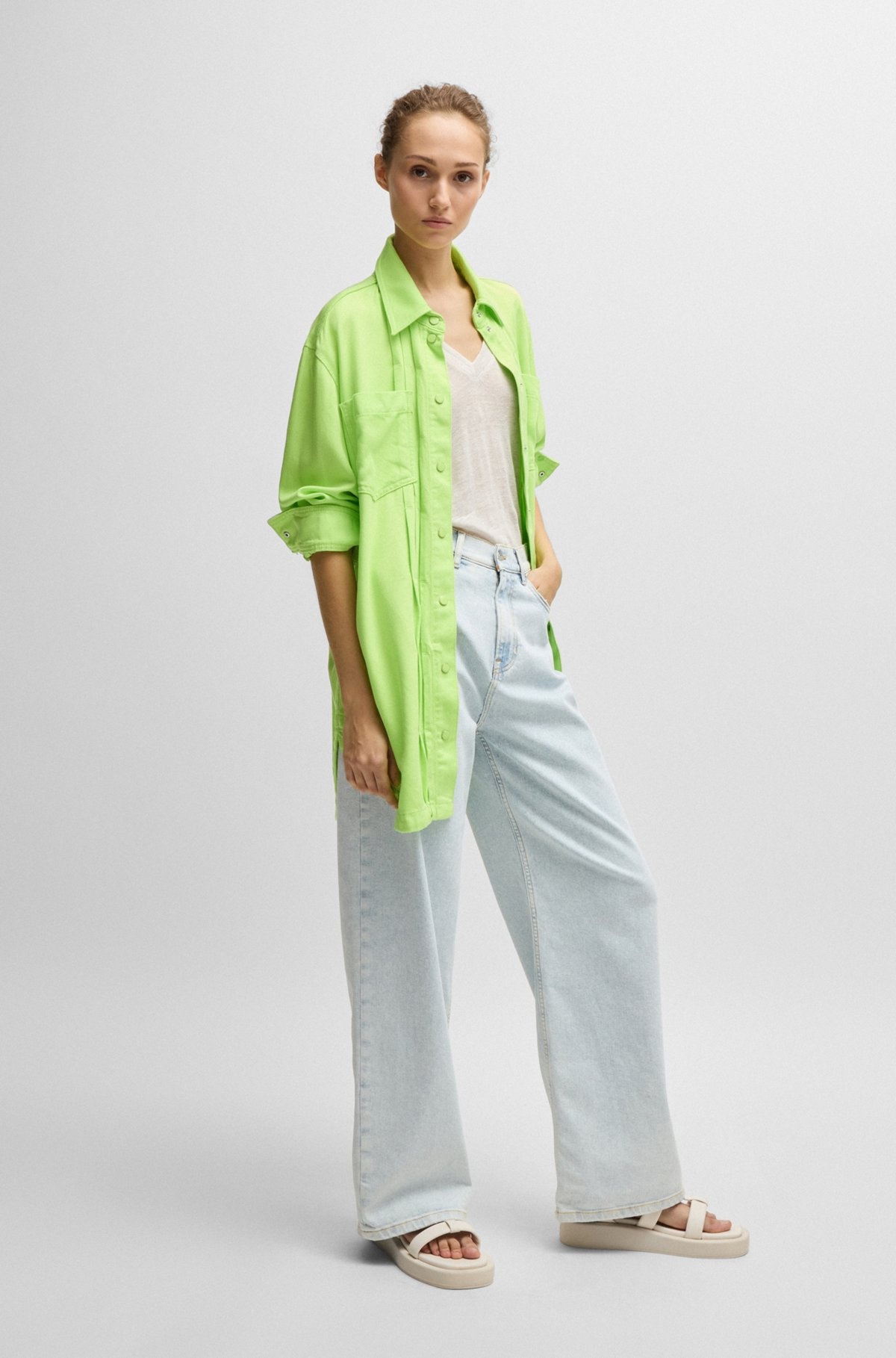 RELAXED-FIT OVERSHIRT IN SOFT TWILL - 3