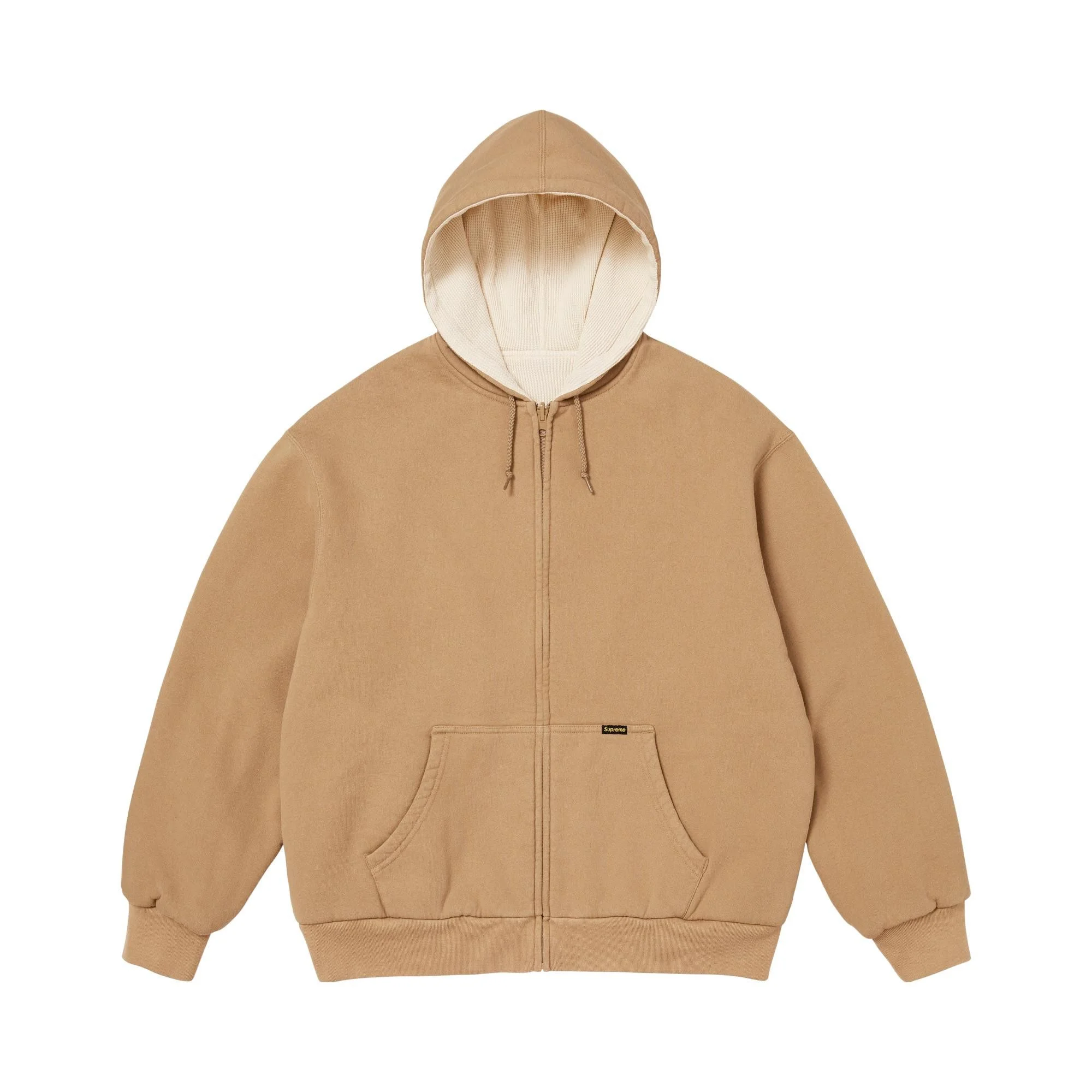 Supreme Reversible Work Zip Up Hooded Sweatshirt 'Light Tan' - 1