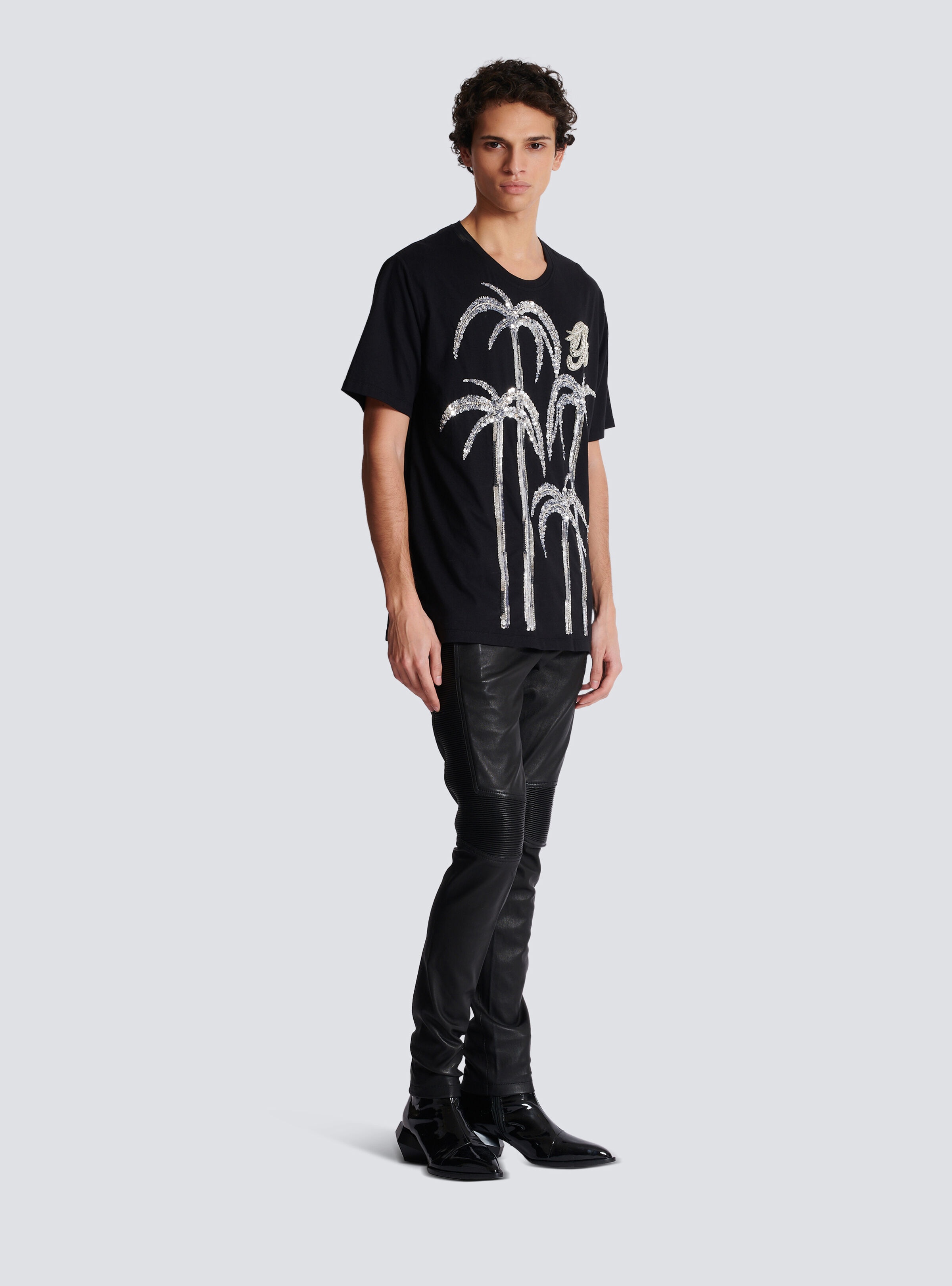 Palm tree embroidered T-shirt - 3