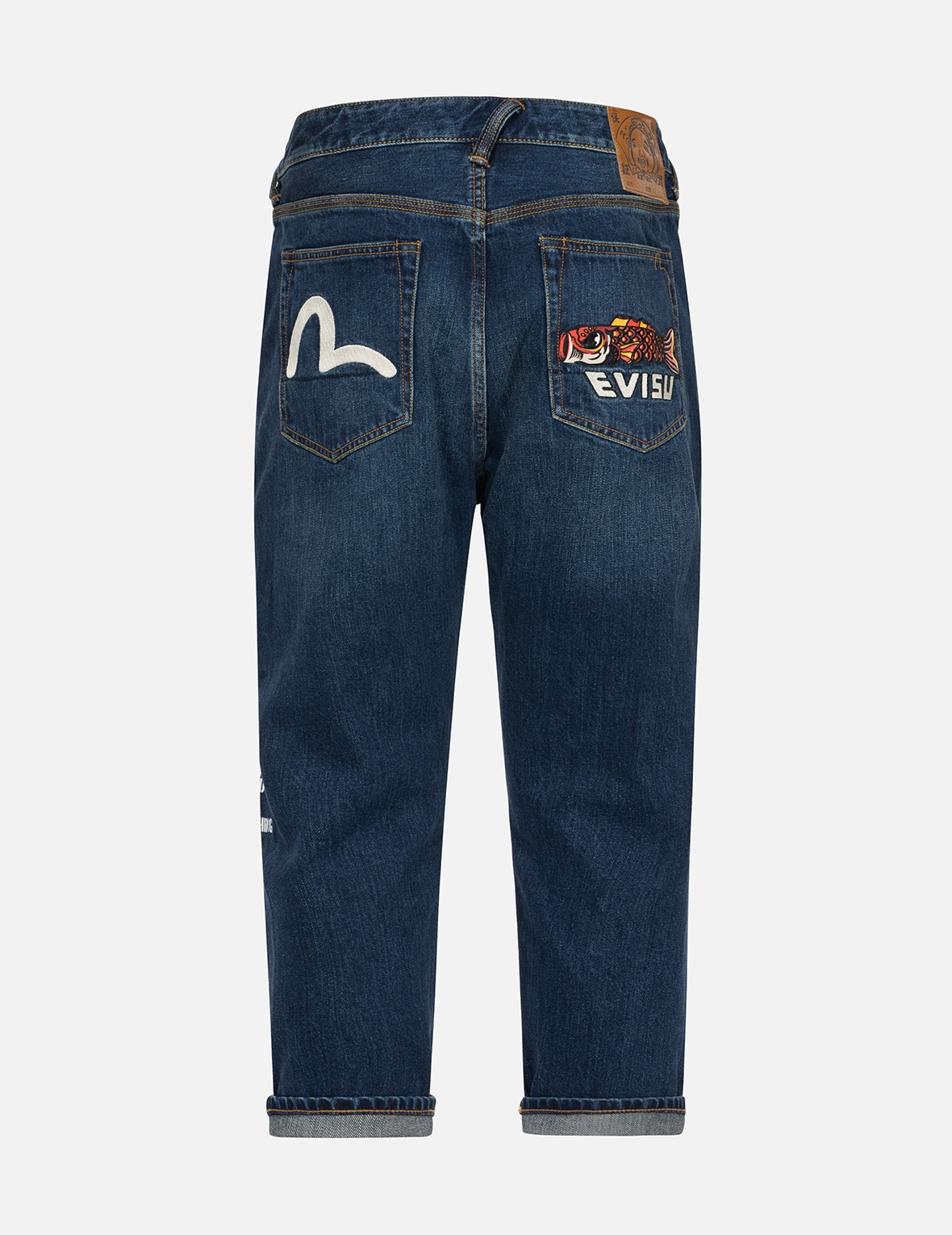 KOINOBORI PRINT AND SEAGULL EMBROIDERY CROPPED-FIT JEANS #2027 - 2