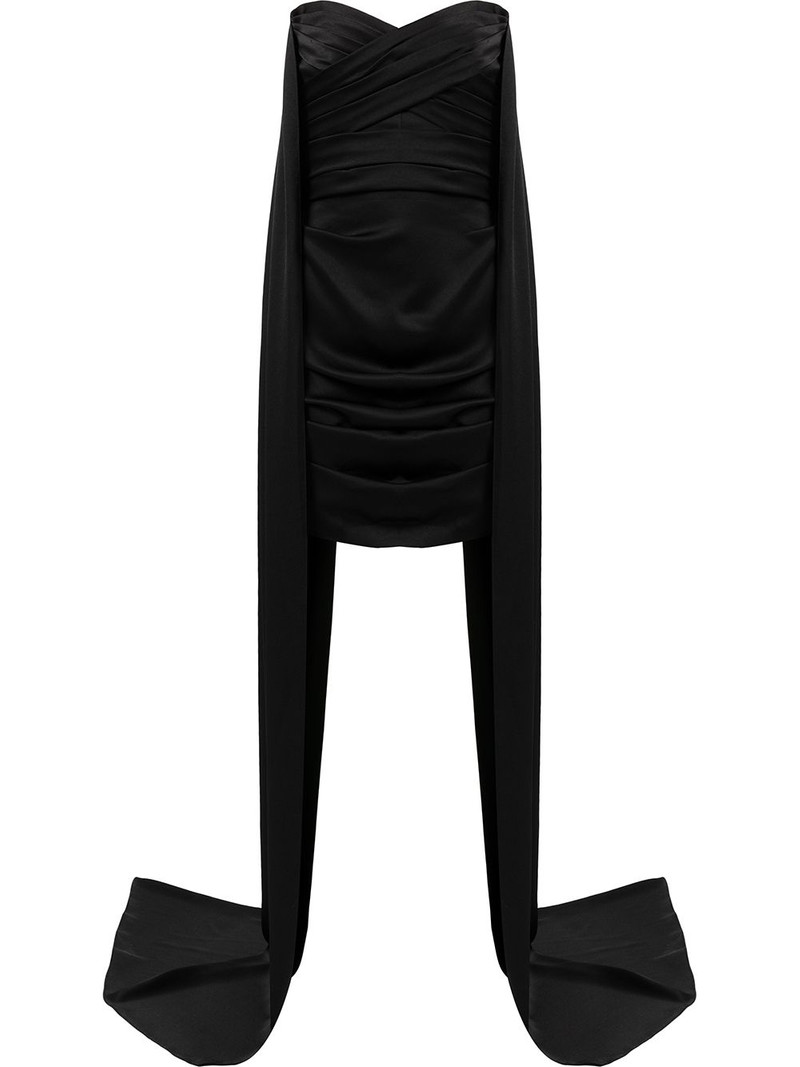 draped-detail strapless dress 1