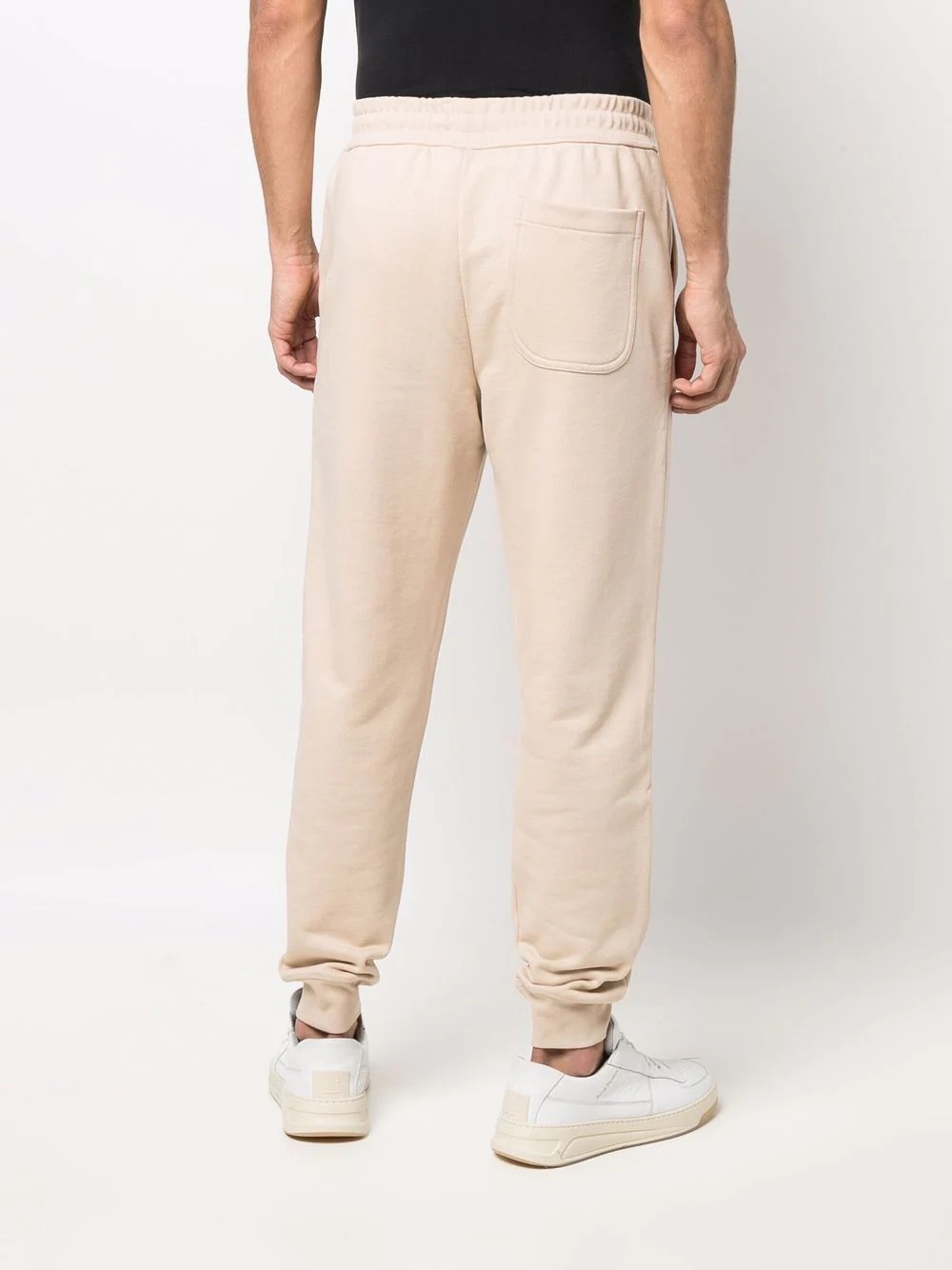 drawstring-waist cotton track trousers - 4