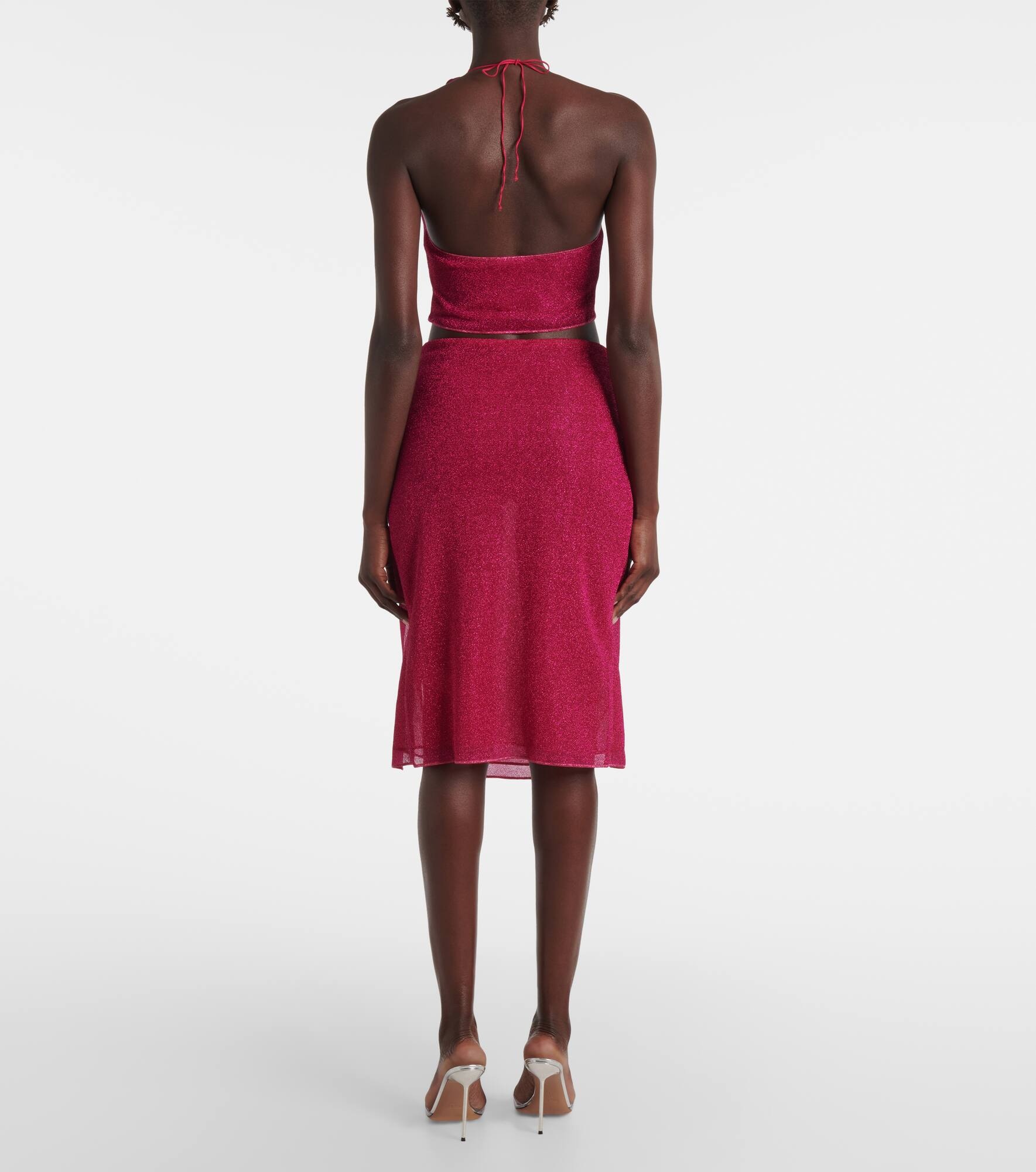 Lumière Rose ruched midi skirt - 3