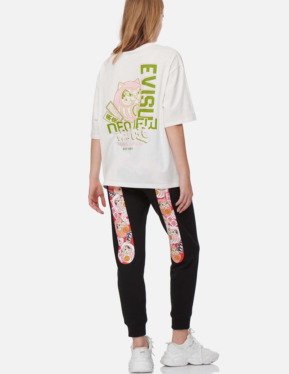 FORTUNE CAT DARUMA DAICOCK PRINT SWEATPANTS - 5