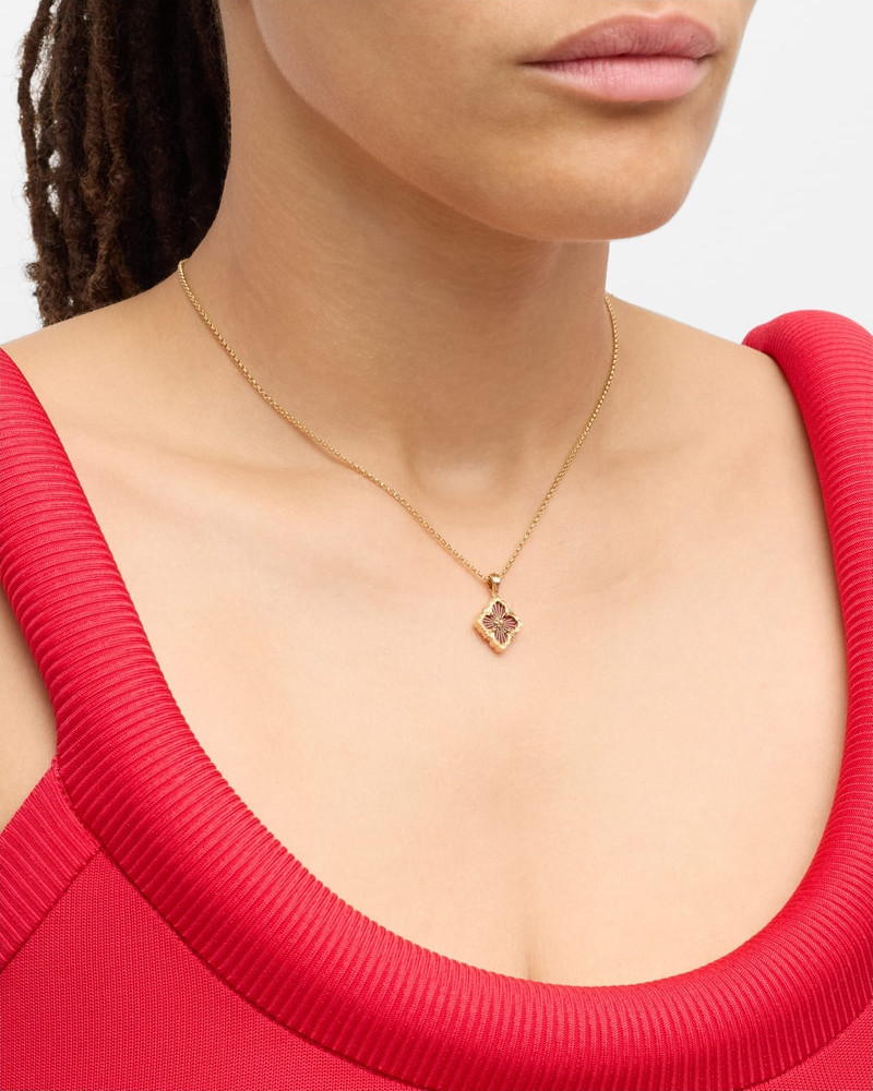 Buccellati Opera Tulle 18K Yellow Gold Red Enamel Pendant Necklace outlook