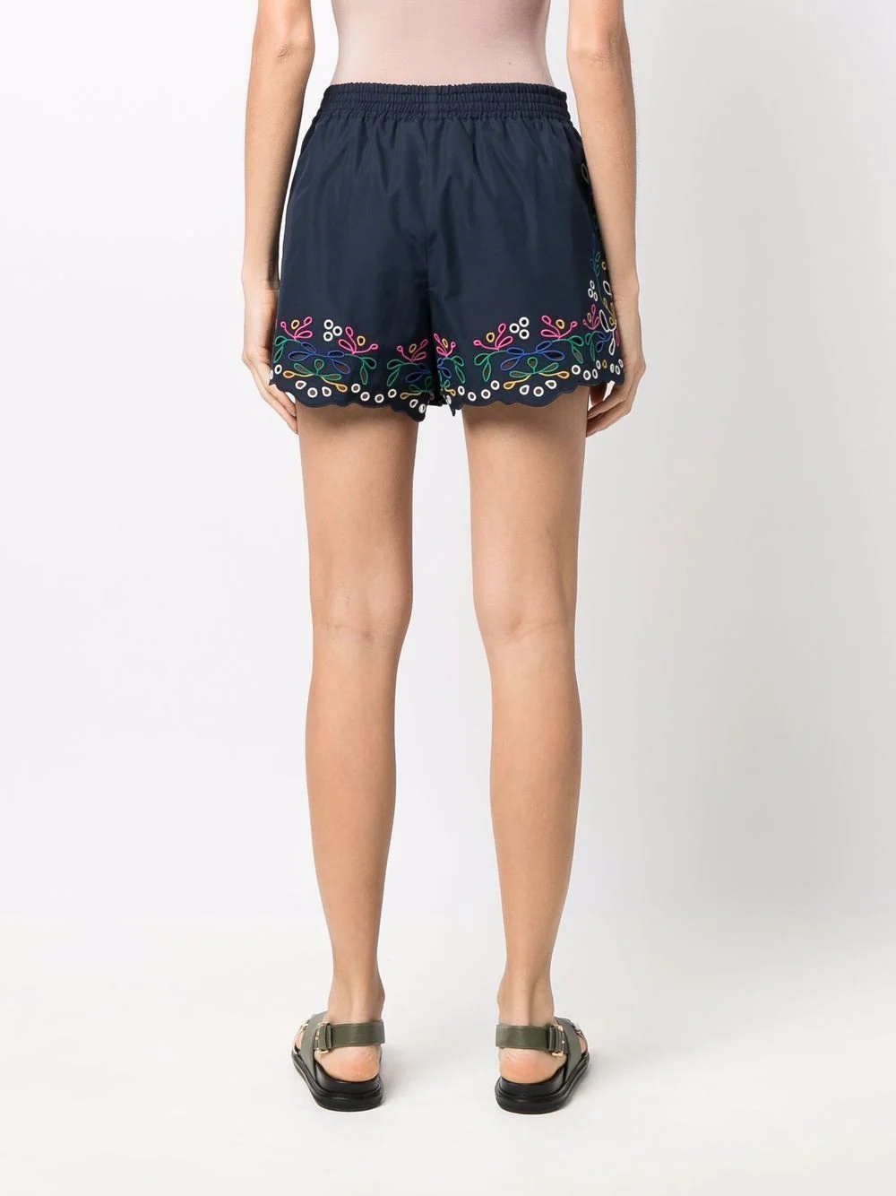 broderie anglaise mini shorts - 4