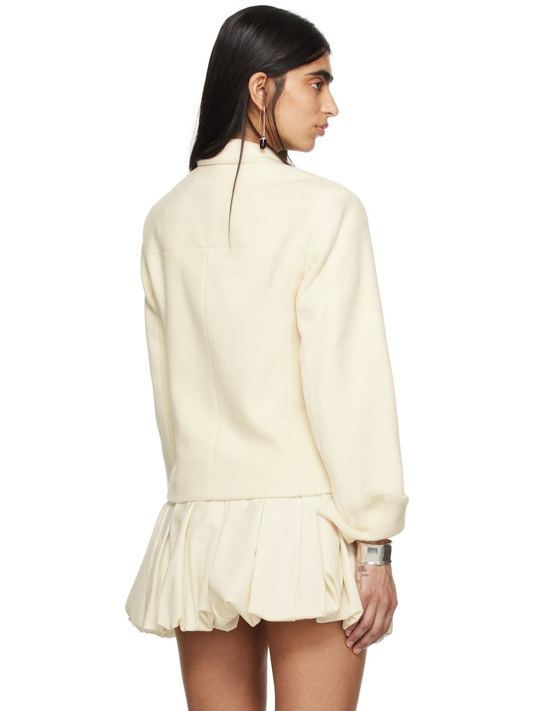 SSENSE Exclusive Beige Double-Breasted Jacket - 3