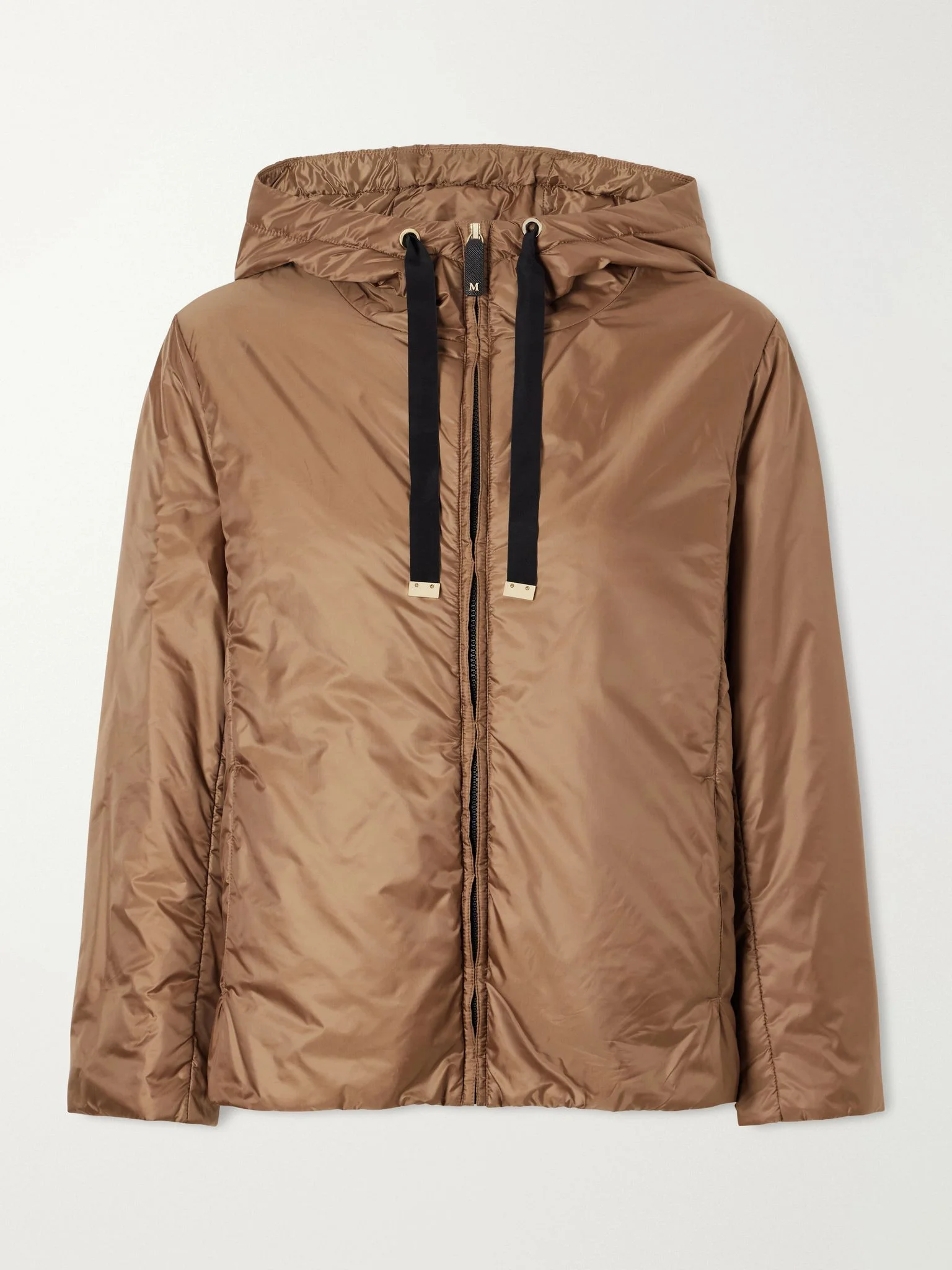 Padded hooded shell jacket Light brown - 1