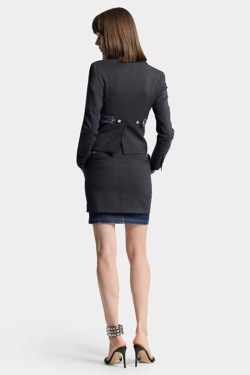 DARK WASH HYBRID DENIM TAILOR SKIRT 4