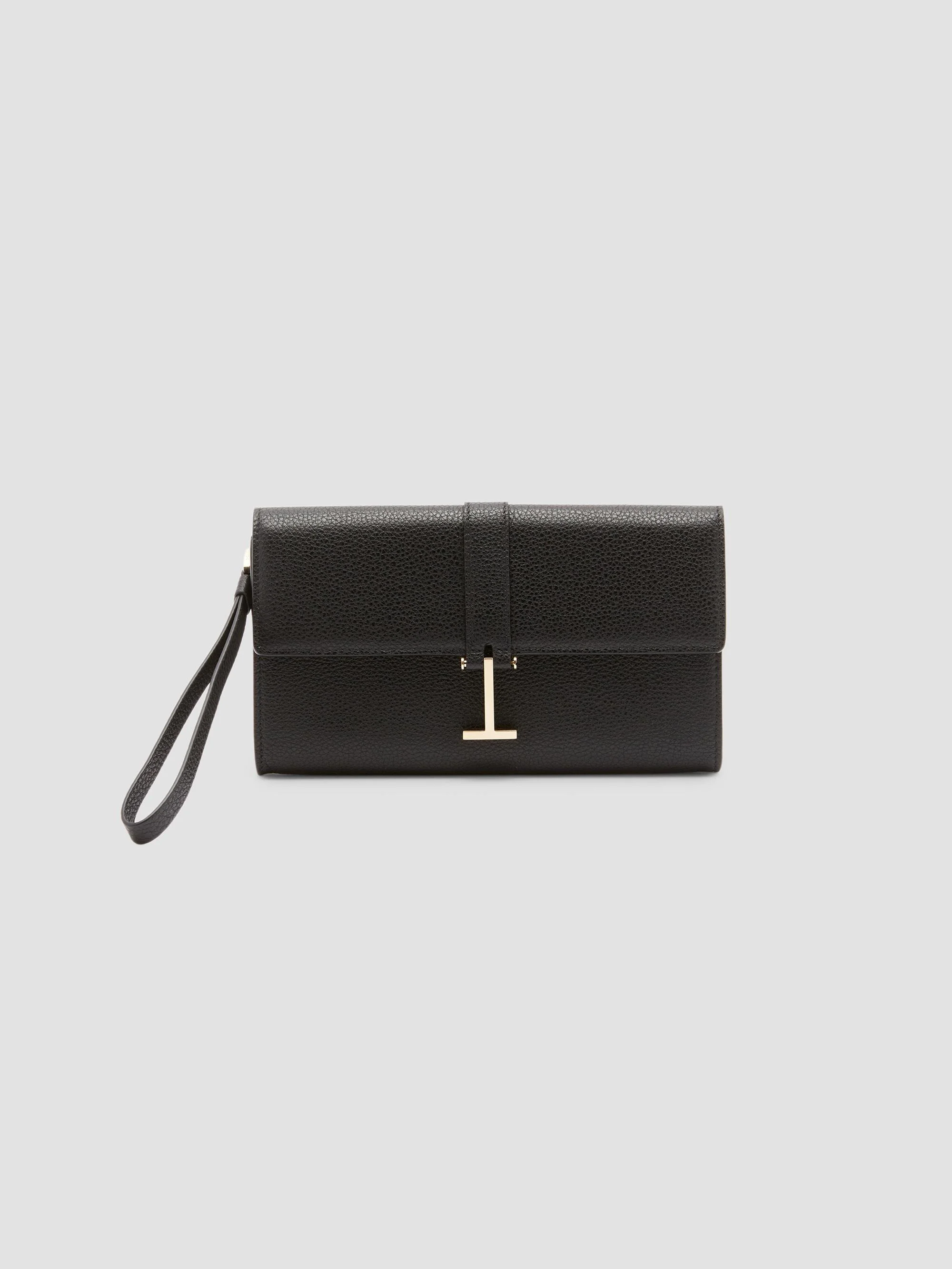 Women's Kara Leather Wristlet - Black - 1