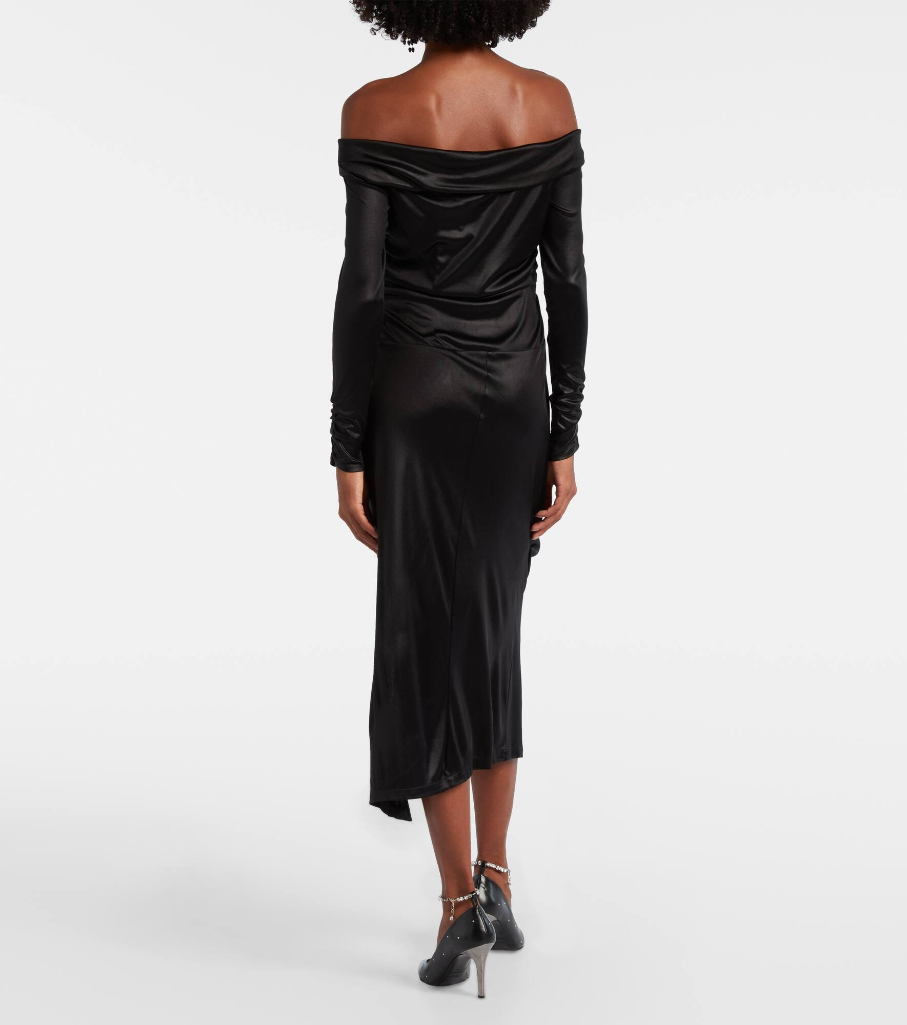 Elife gathered off-shoulder midi dress - 3