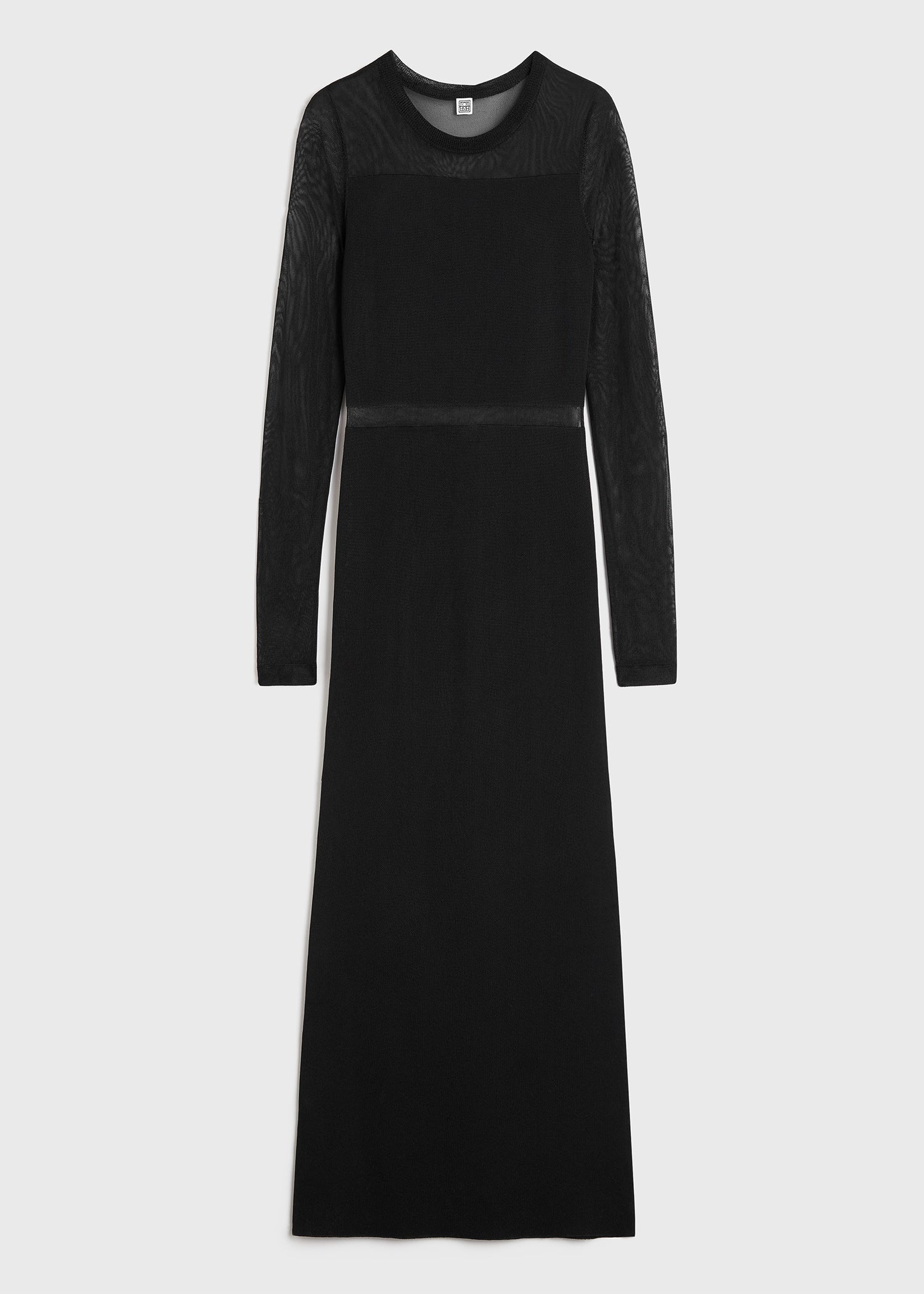Semi-sheer knitted cocktail dress black - 1