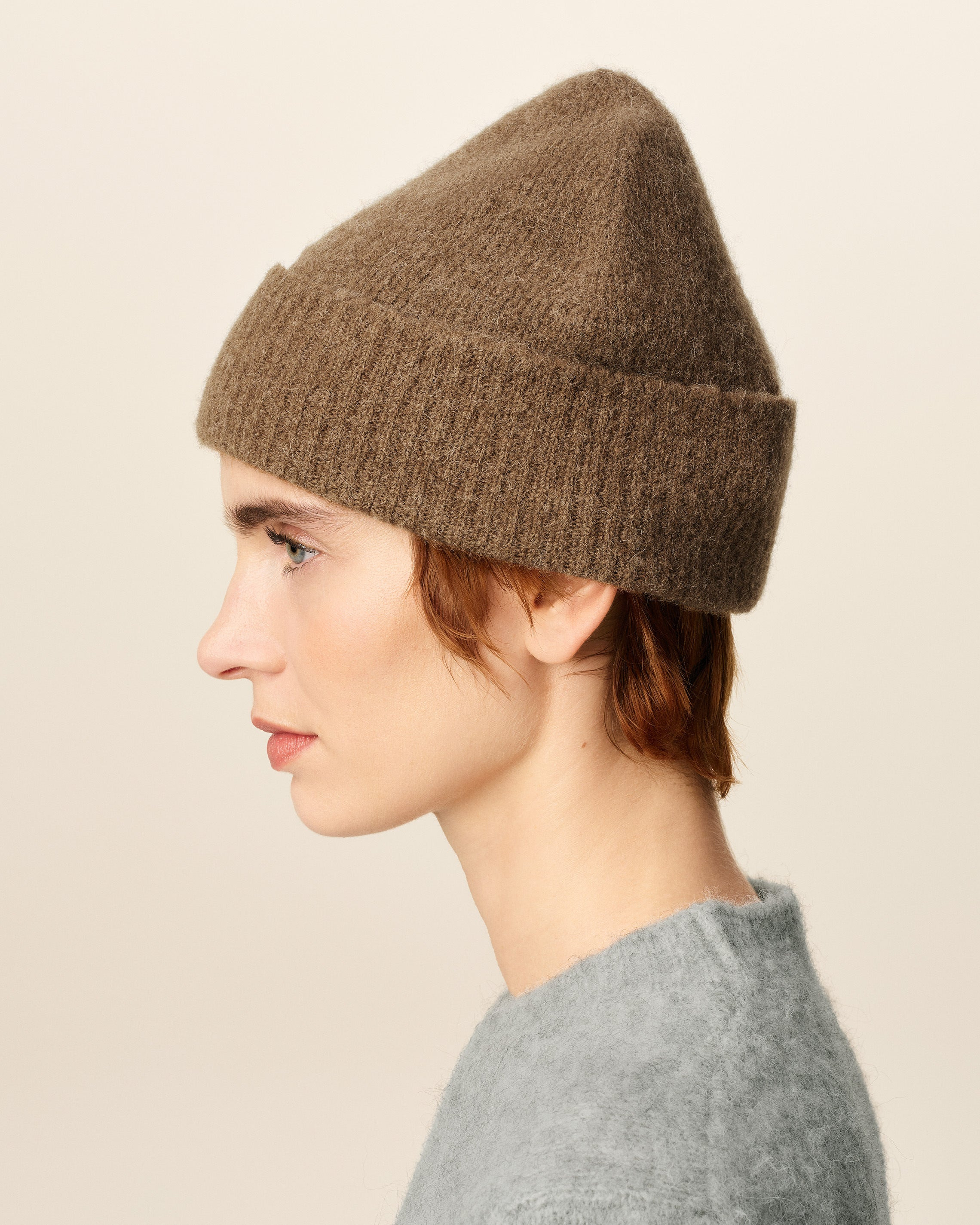 BROWN ALPACA STRIPED AMI DE COEUR BEANIE - 5