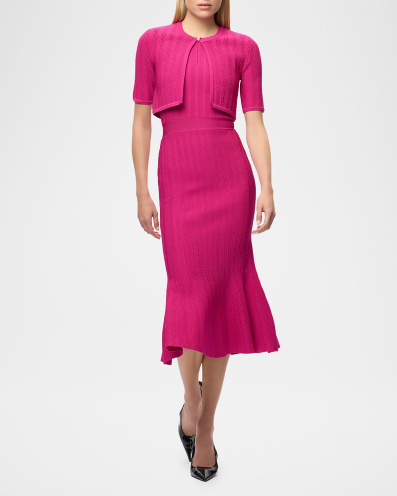 HERVE LEGER Annie Pointelle Rib-Knit Bolero outlook