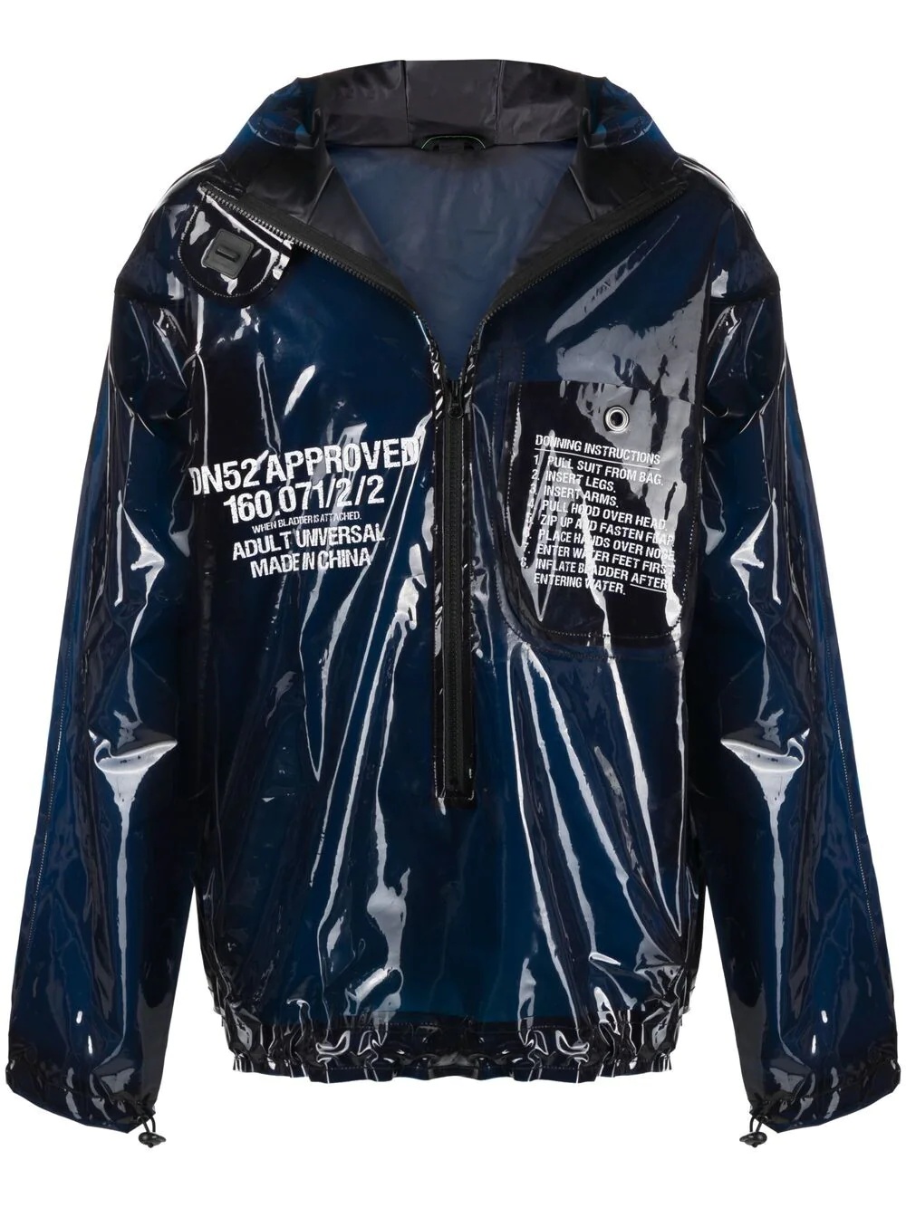 high-shine hooded pullover jacket - 1