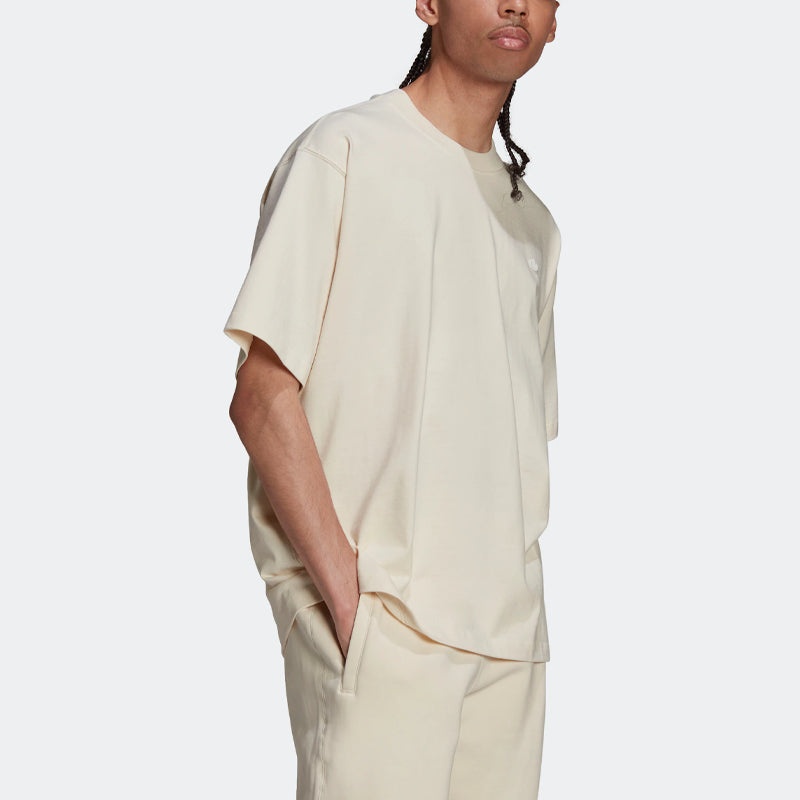 adidas originals SS22 Solid Color Embroidered Logo Sports Short Sleeve Beige HD2747 - 4