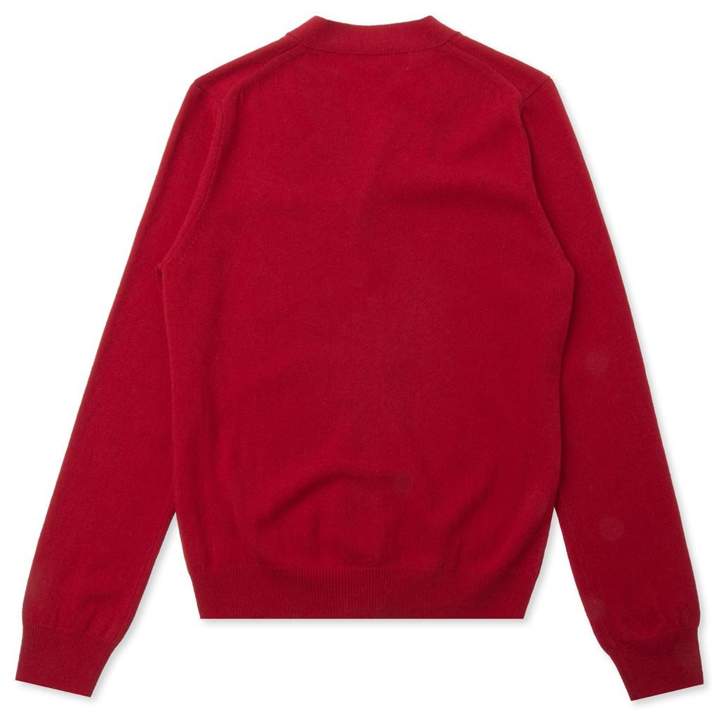 COMME DES GARCONS PLAY SMALL HEART CARDIGAN - RED - 2