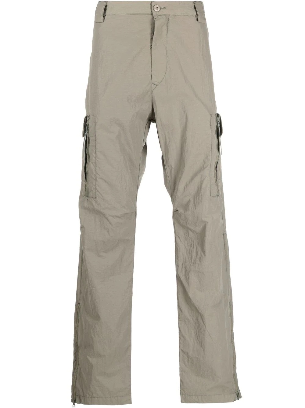 logo patch mid-rise cargo trousers - 1