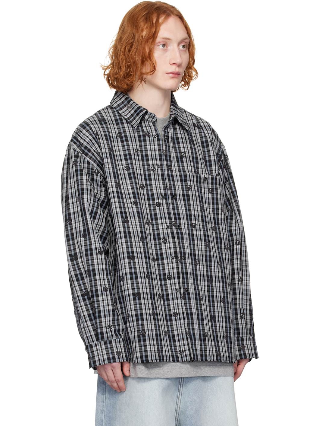Black & Blue Padded Flannel Overshirt - 2