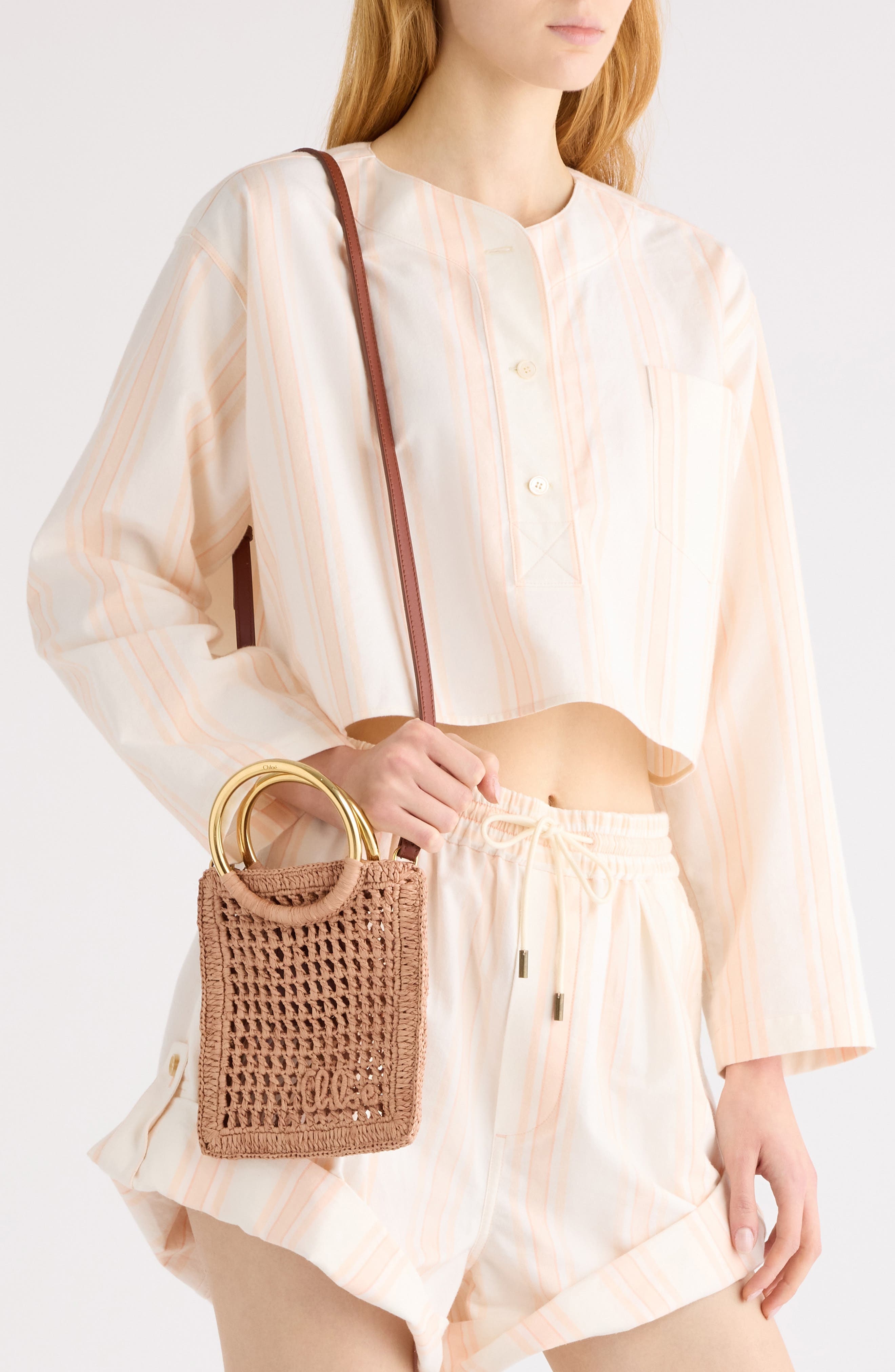 Chloé Mini Summer Banana Raffia Tote in Summery Beige at Nordstrom - 3
