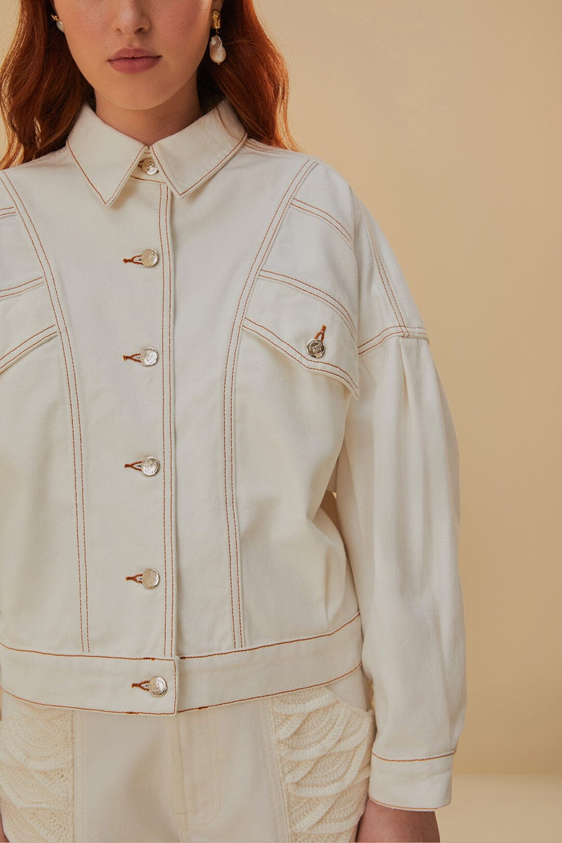 FARM RIO Off-White Mini Bomber Jacket outlook