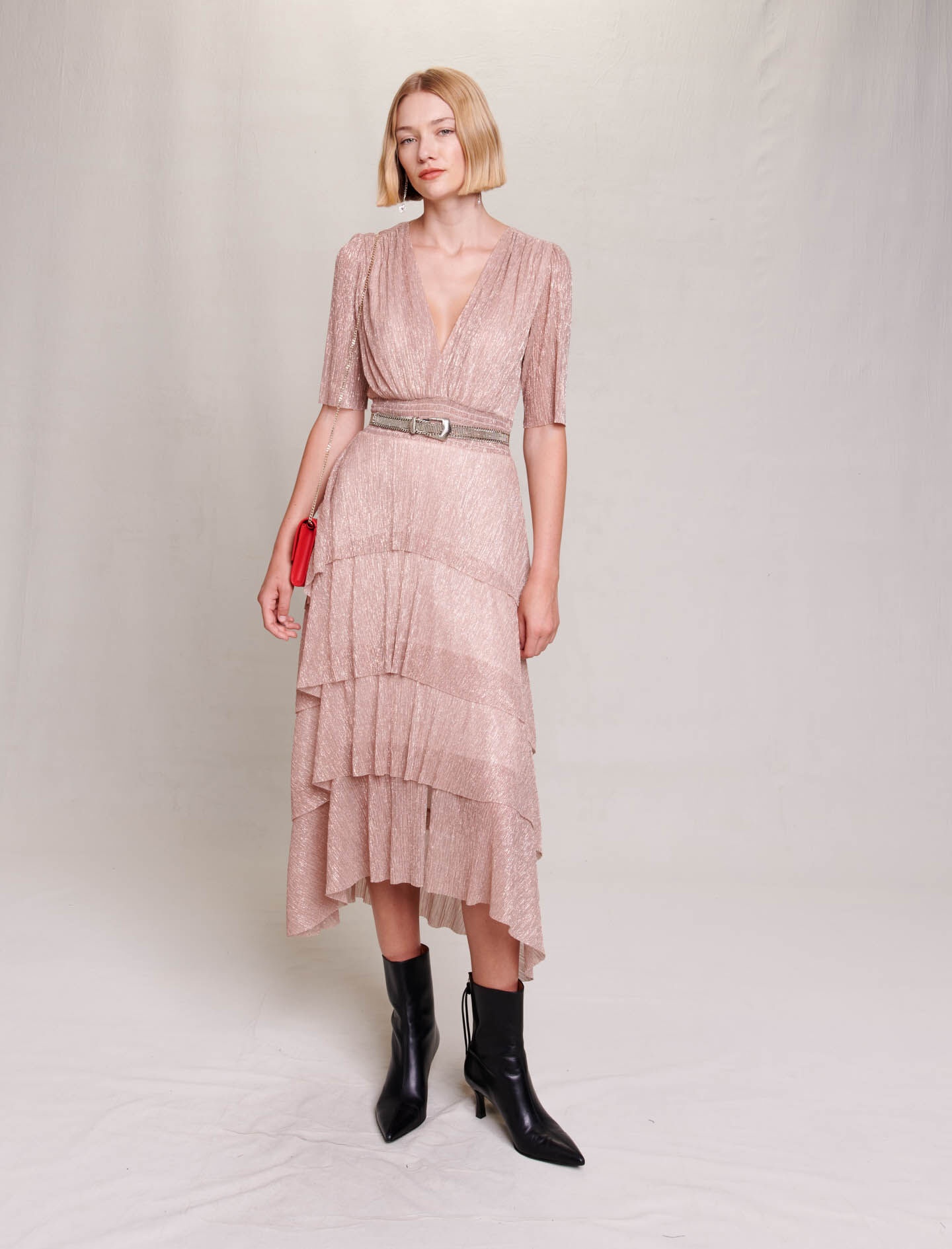 Long ruffled lamé dress - 2