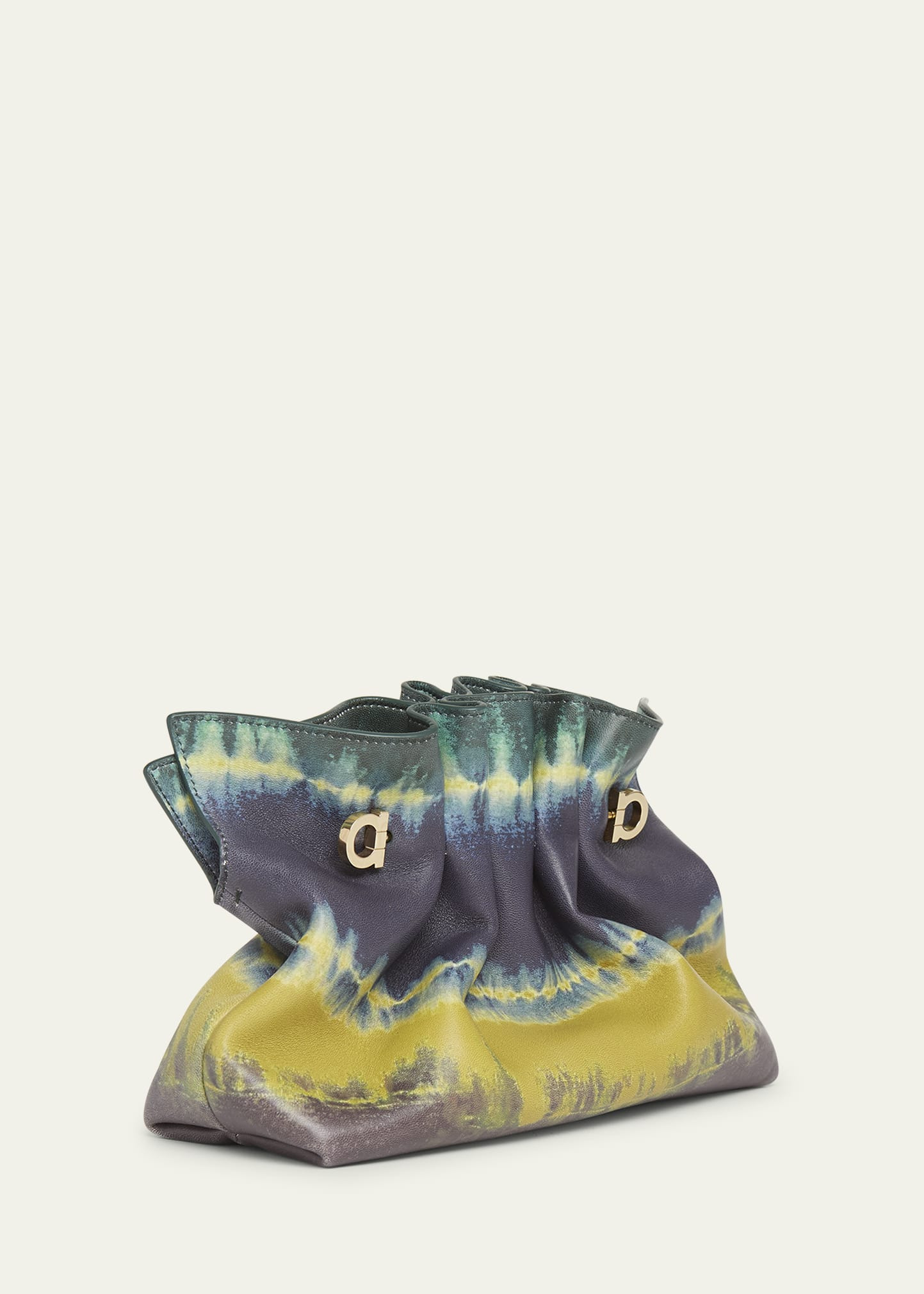 Piercing Tie-Dye Printed Leather Shoulder Bag - 2