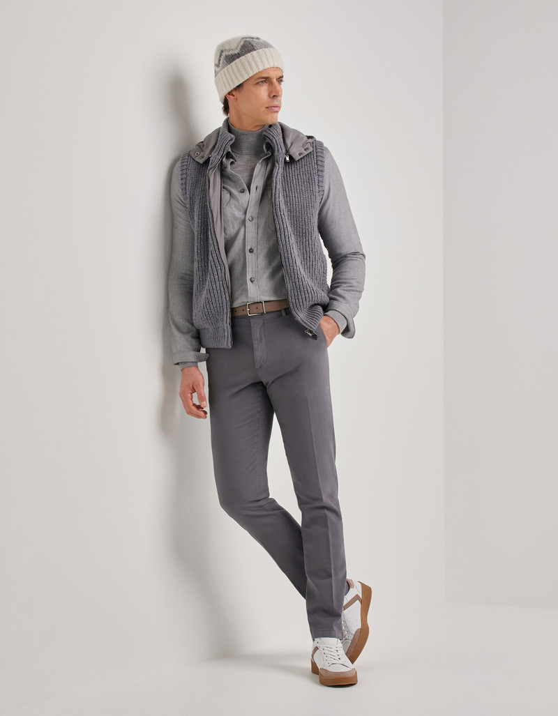 Canali CANALI NUVOLA SEAMLESS MEDIUM GRAY MELANGE TURTLENECK SWEATER IN EXTRA-FINE MERINO WOOL outlook