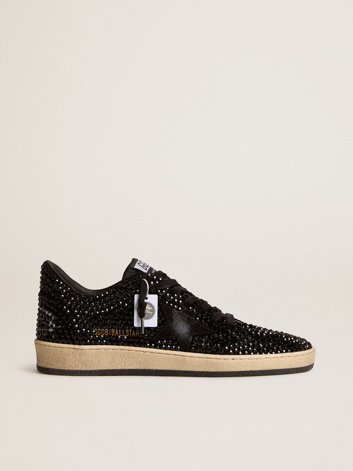 Ball Star in suede with black Swarovski crystals and black suede star - 1