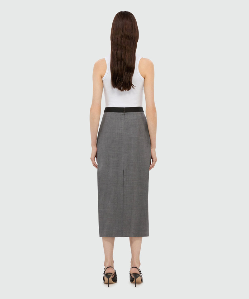 MSGM anthracite pencil skirt in cool wool with elastic band 3