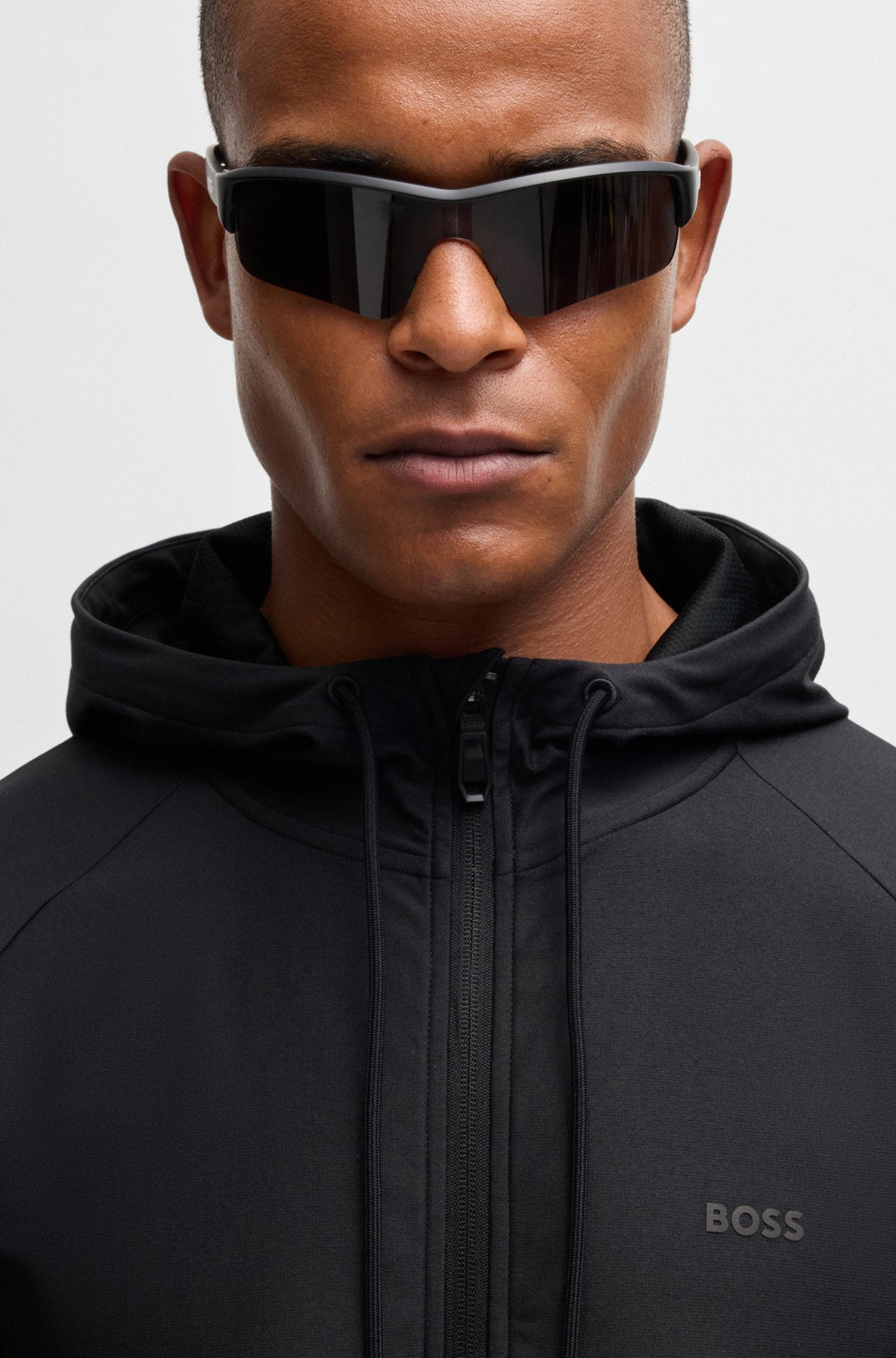 ACTIVE-STRETCH ZIP-UP HOODIE WITH LOGO DETAIL - 3