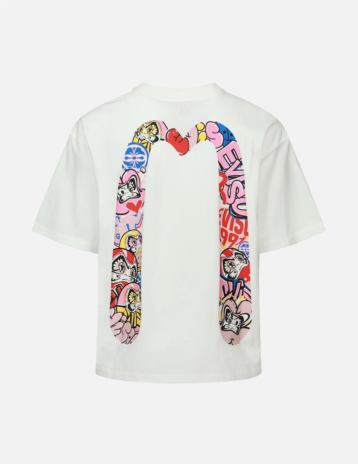 EVISU GRAFFITI DARUMA DAICOCK PRINT T-SHIRT | REVERSIBLE