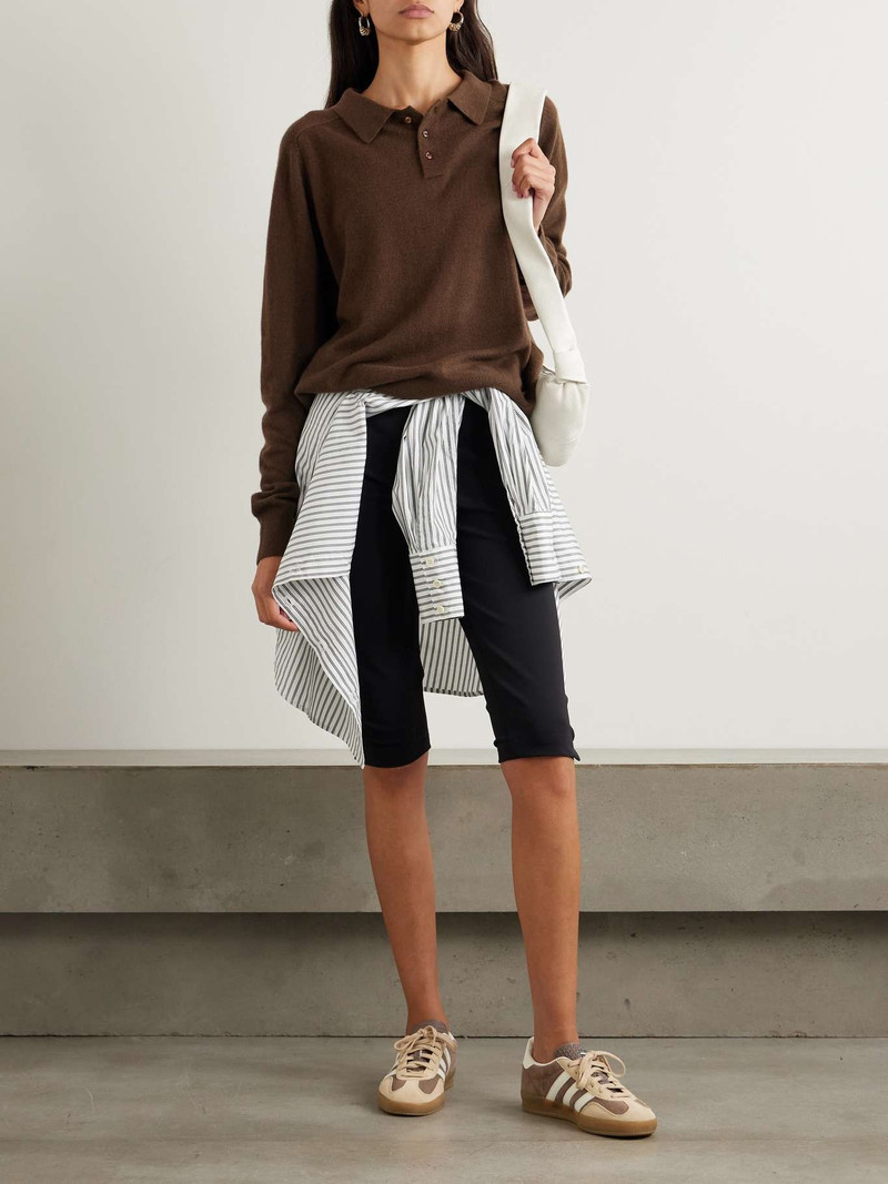 ÉTERNE Brady cashmere polo sweater Chocolate outlook