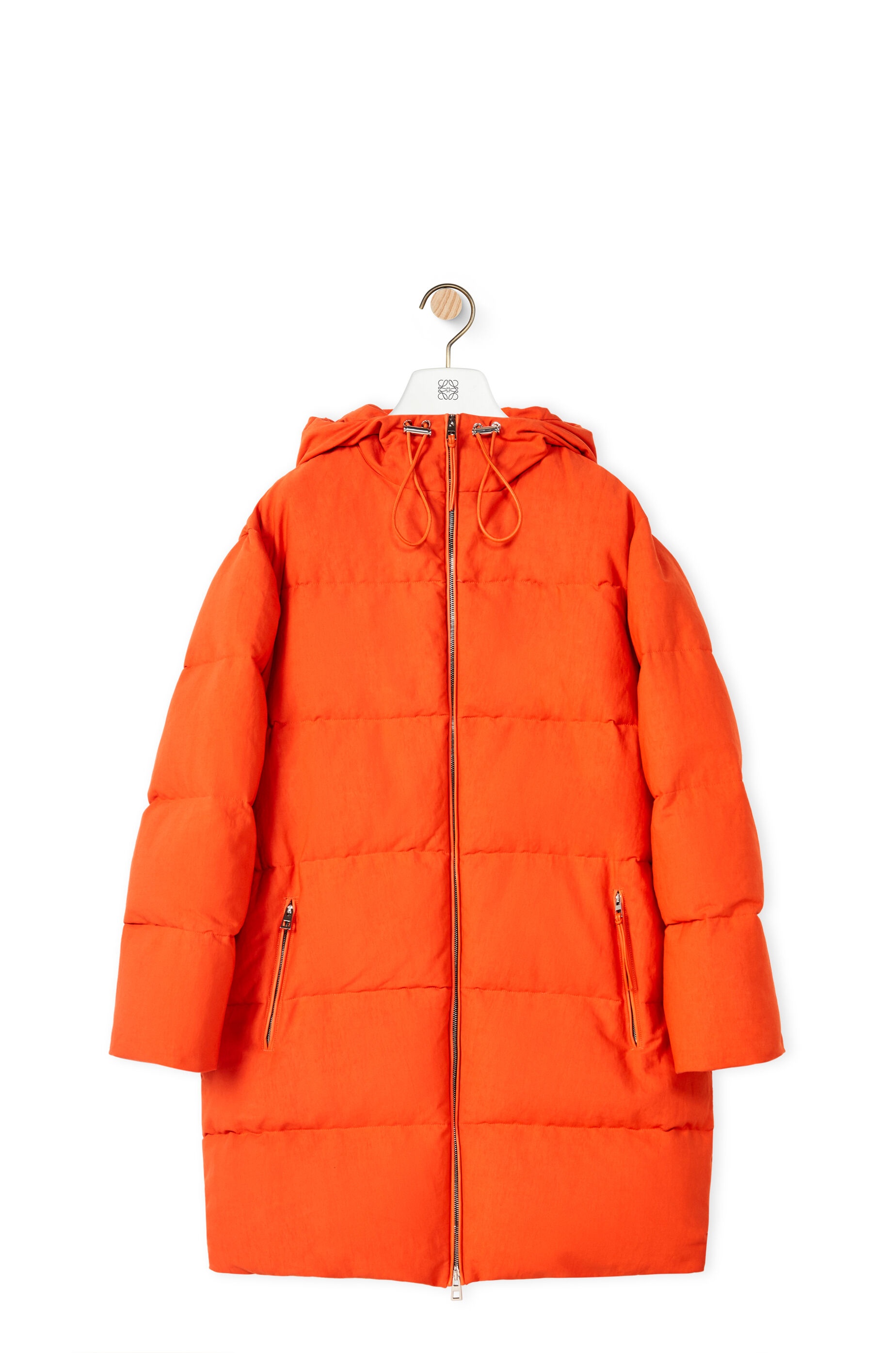 Long hooded puffer in cotton - 1