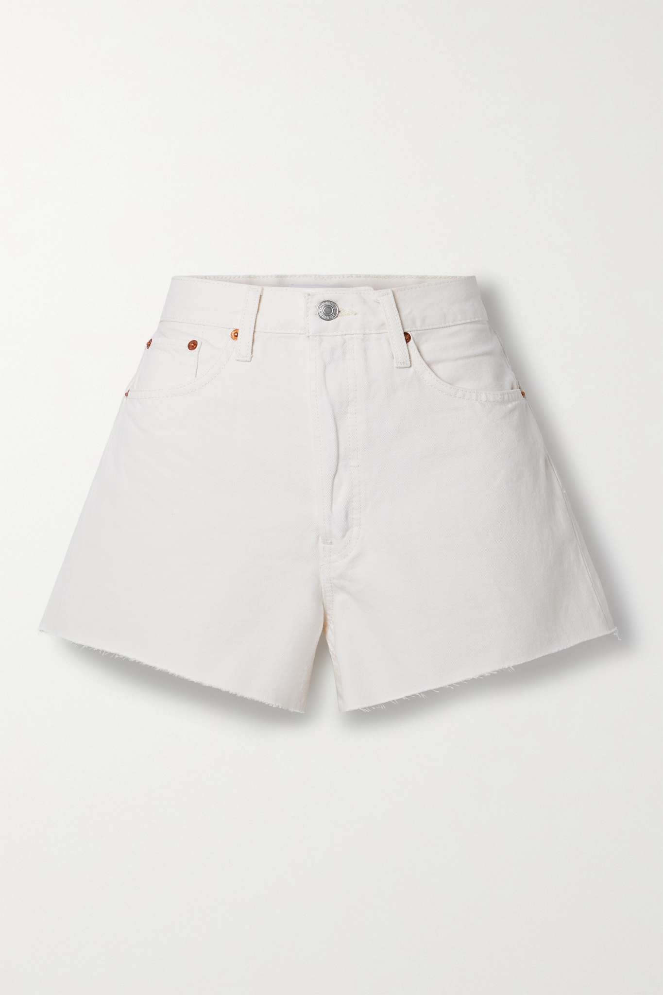 90s frayed denim shorts - 1
