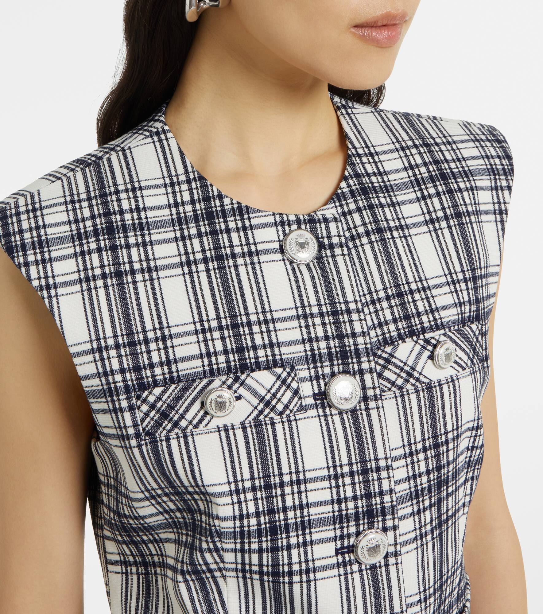 Tamara plaid cotton-blend vest - 4