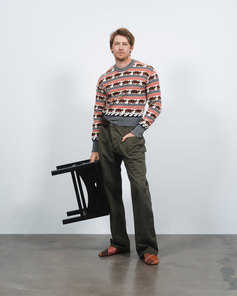 FAIRISLE 'PIG' JUMPER IN RED - 4