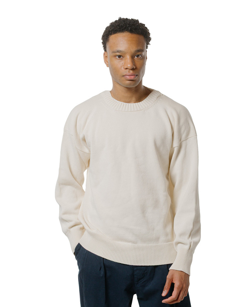 MARGARET HOWELL MHL Cross Over Crew Dry Cotton Ecru outlook