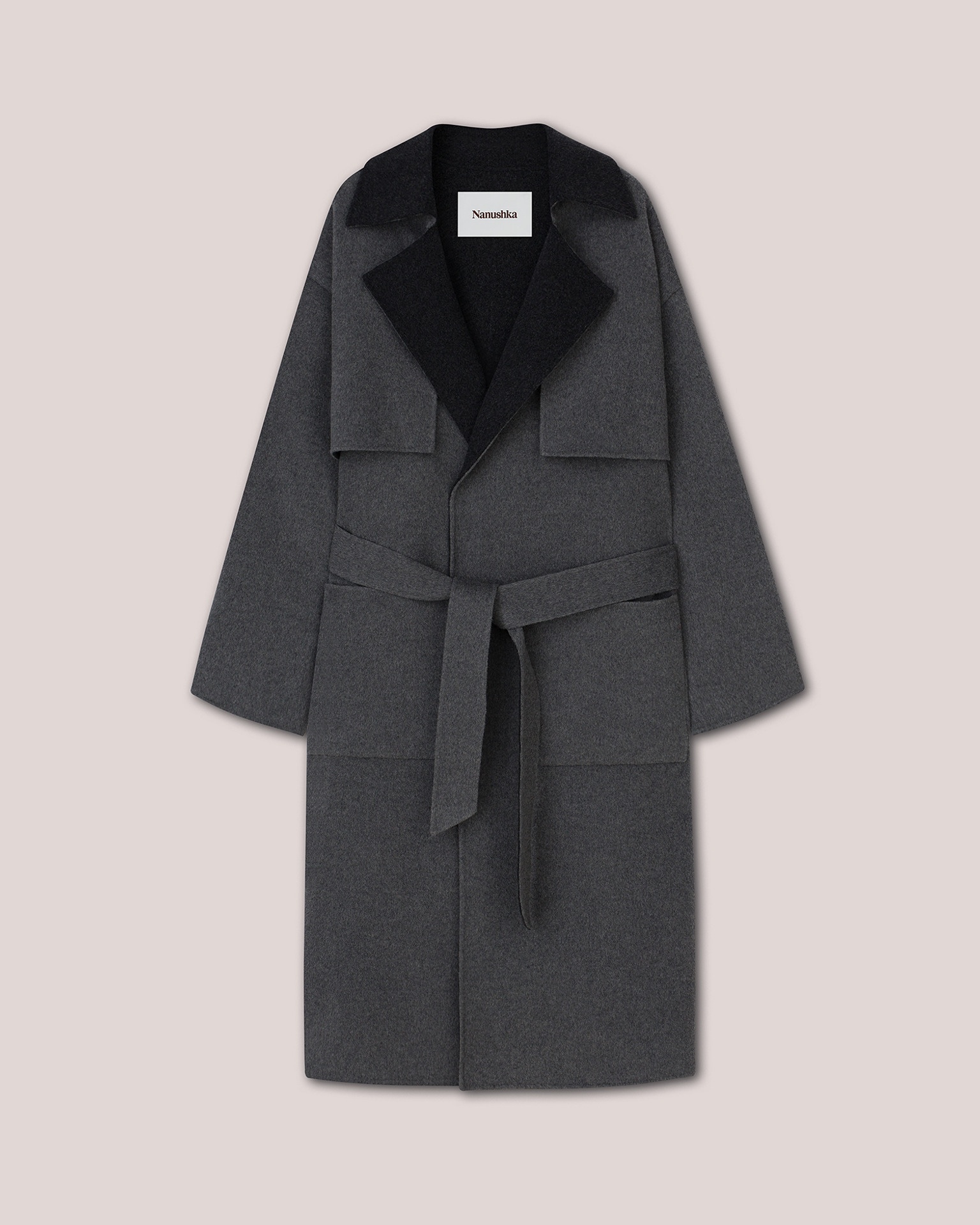 KENNO - Belted coat - Grey/charcoal - 1