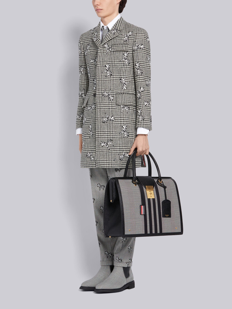 Black and White Wool Prince of Wales 4-Bar Mr. Thom Bag 6