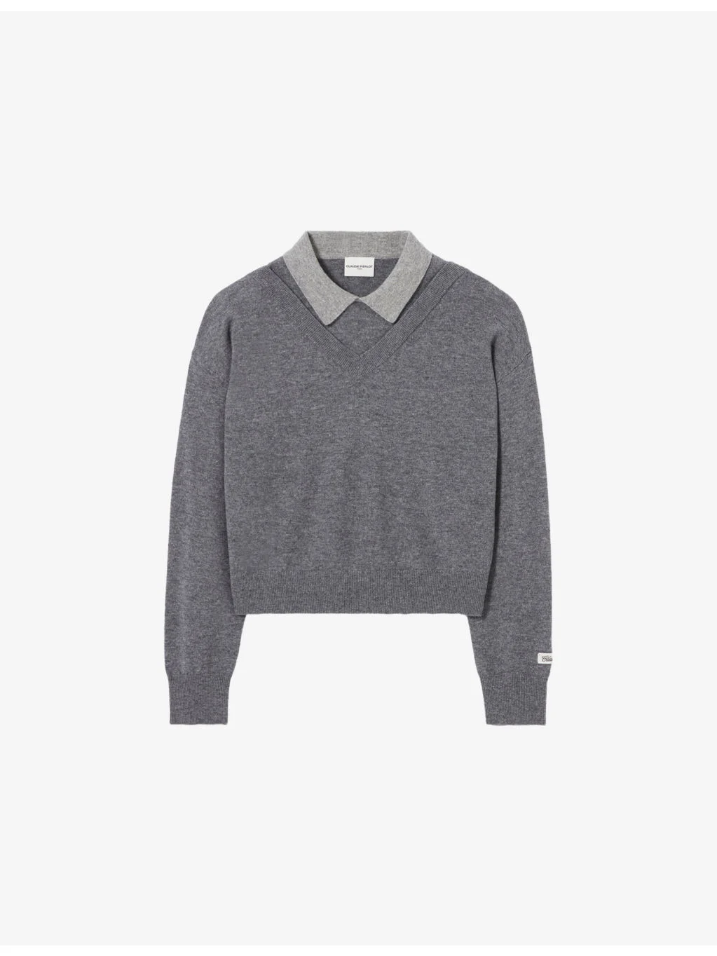 V-Neck Collar Wool Jumper - 1