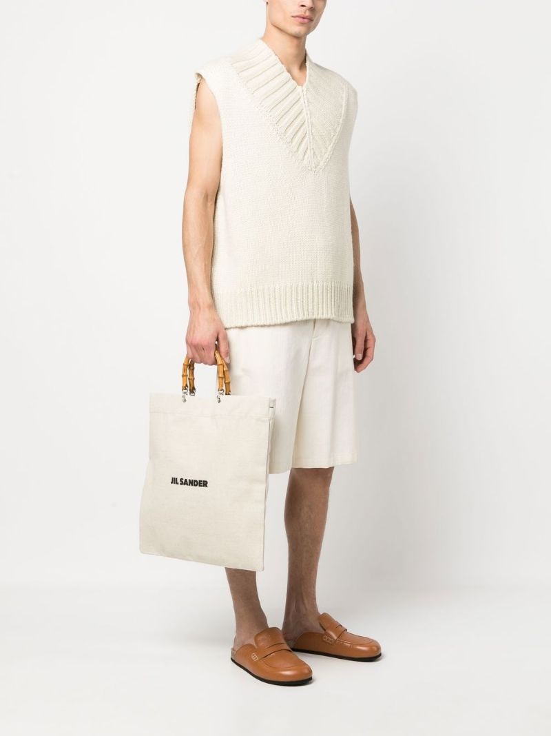 【送料&関税込】Jil Sander White Tote Bag With Bamboo Handle 20309900_50492860_600.jpg