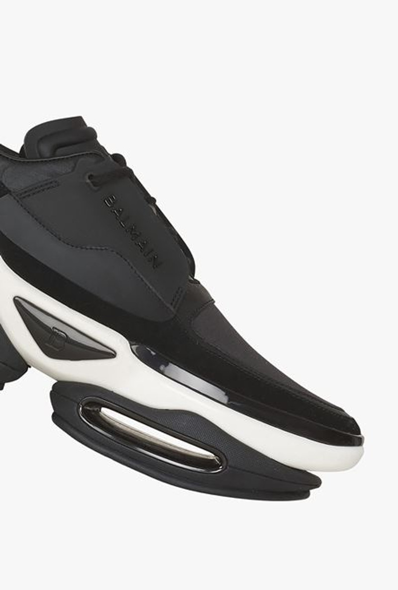 Black and white leather B-Bold low-top sneakers 5