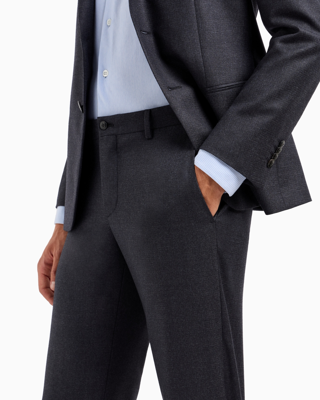 Single-breasted Soho line suit in virgin wool mélange - 6
