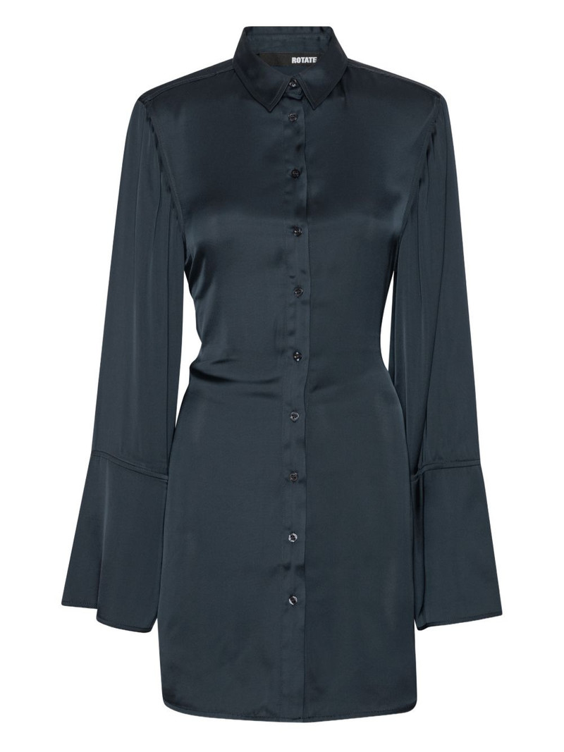 satin-tie mini shirt dress 1