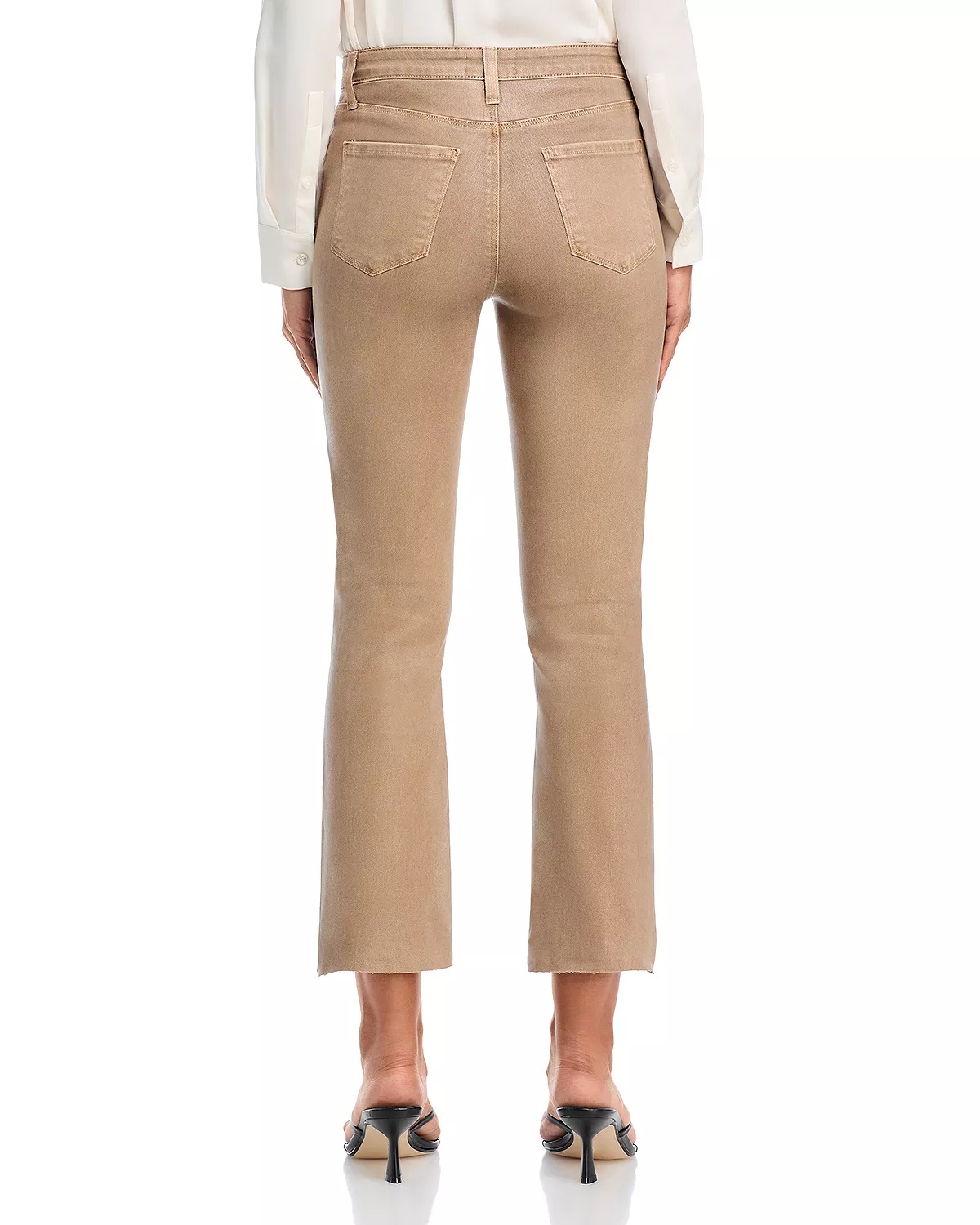Kendra High Rise Cropped Flared Jeans in Rye Coated - 3