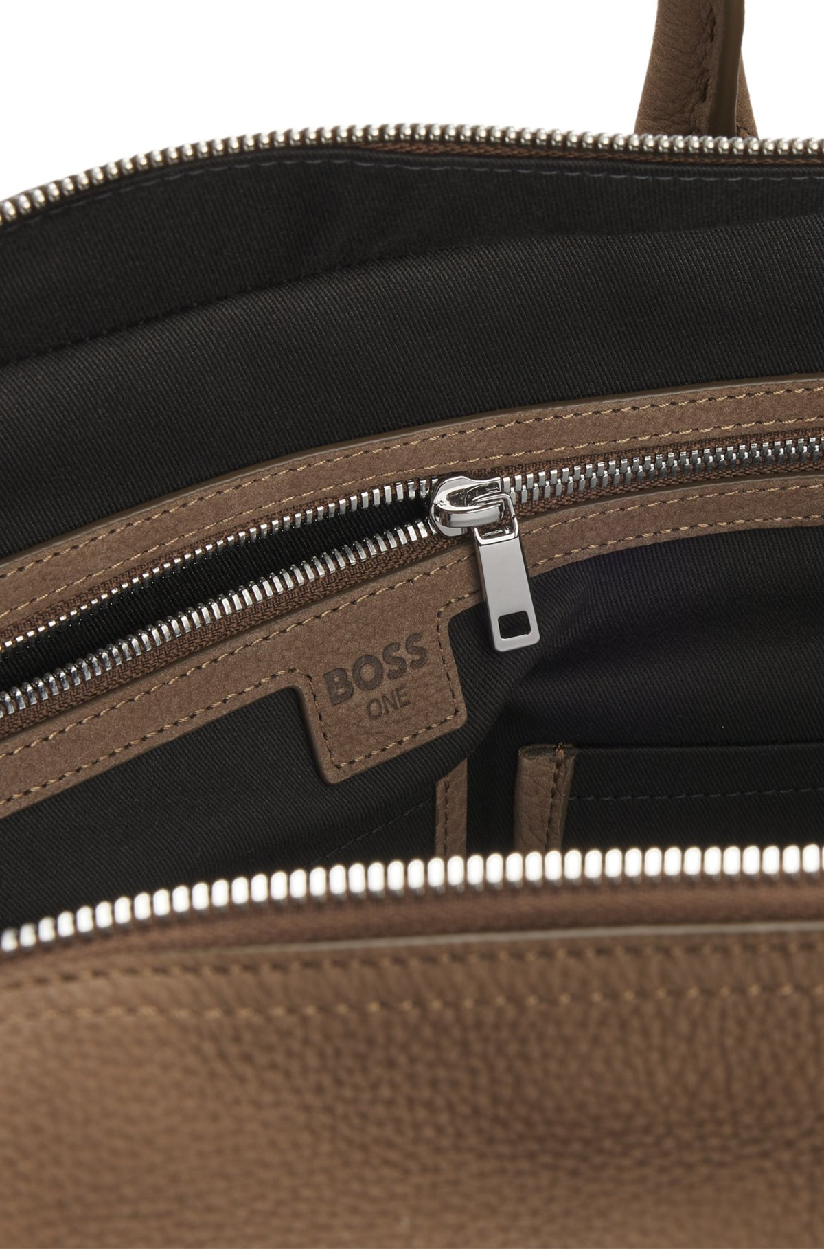 GRAINED LEATHER HOLDALL WITH LOGO KEYHOLDER - 6